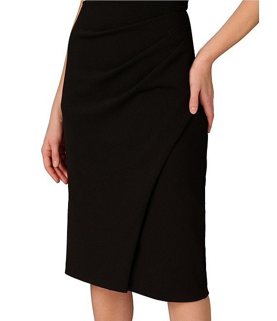 Black Aidan Mattox MD1E209531 Off Shoulder Short Crepe Cocktail Appliqué Dress