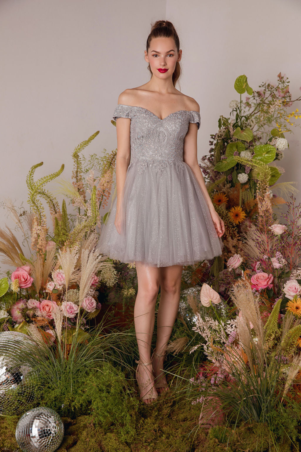Cocktail Dresses Short A Line Cocktail Dress Eureka Fashion 9833 Silver