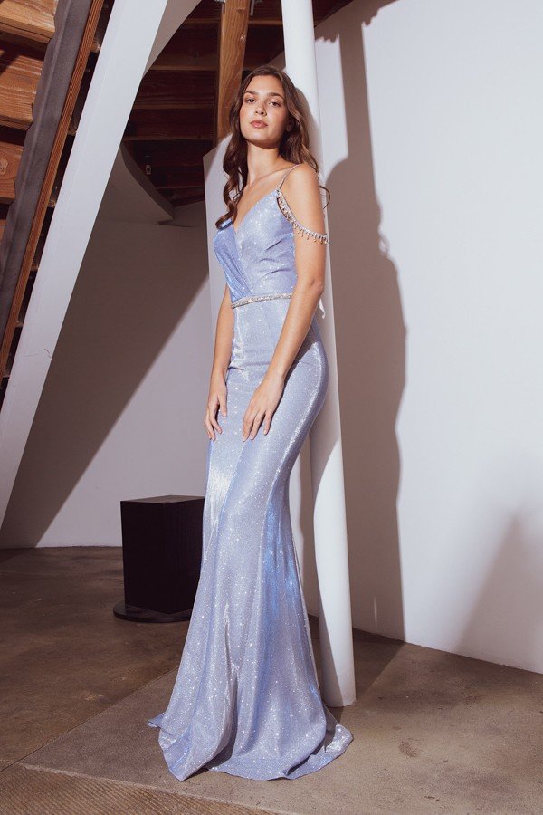 V-Neck Floor-Length Sequin Prom Mermaid Trumpet Eureka Fashion 9811