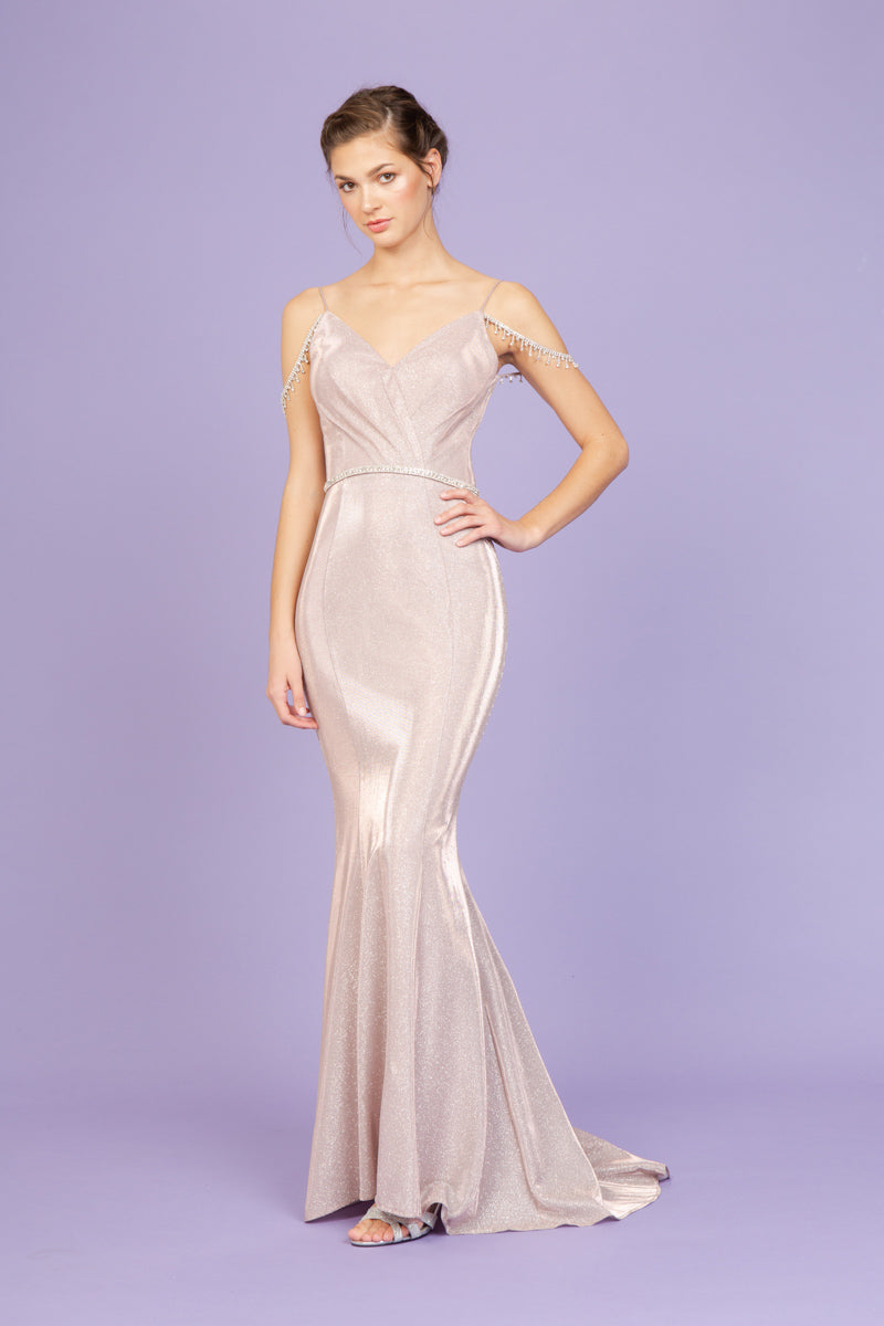 V-Neck Floor-Length Sequin Prom Mermaid Trumpet Eureka Fashion 9811