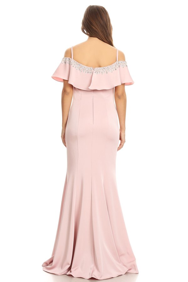 Off-the-Shoulder Floor-Length Jersey Formal Mermaid Eureka Fashion 7333
