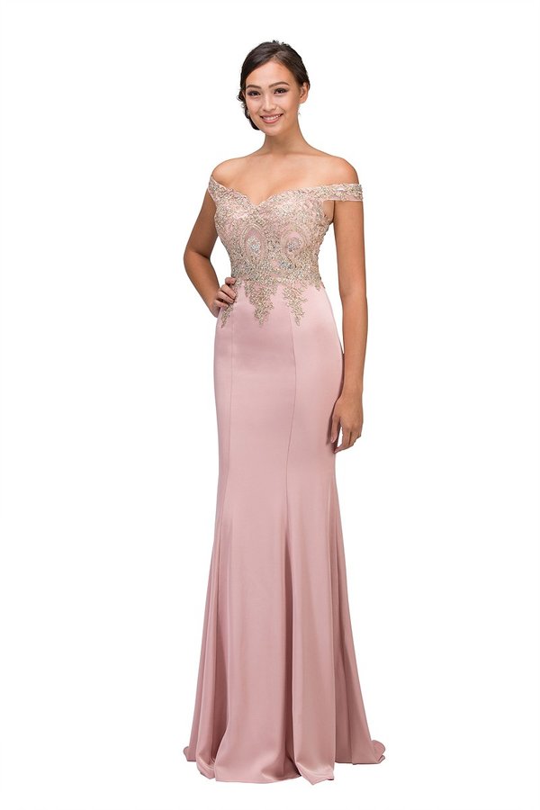 Off-the-Shoulder Floor-Length Satin Formal Mermaid Eureka Fashion 7012
