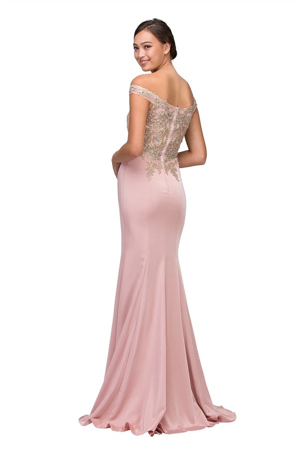 Off-the-Shoulder Floor-Length Satin Formal Mermaid Eureka Fashion 7012