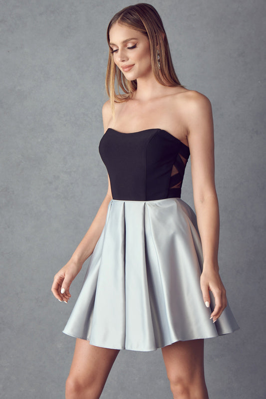 Homecoming Dresses Short A Line Homecoming Cocktail Dress Silver