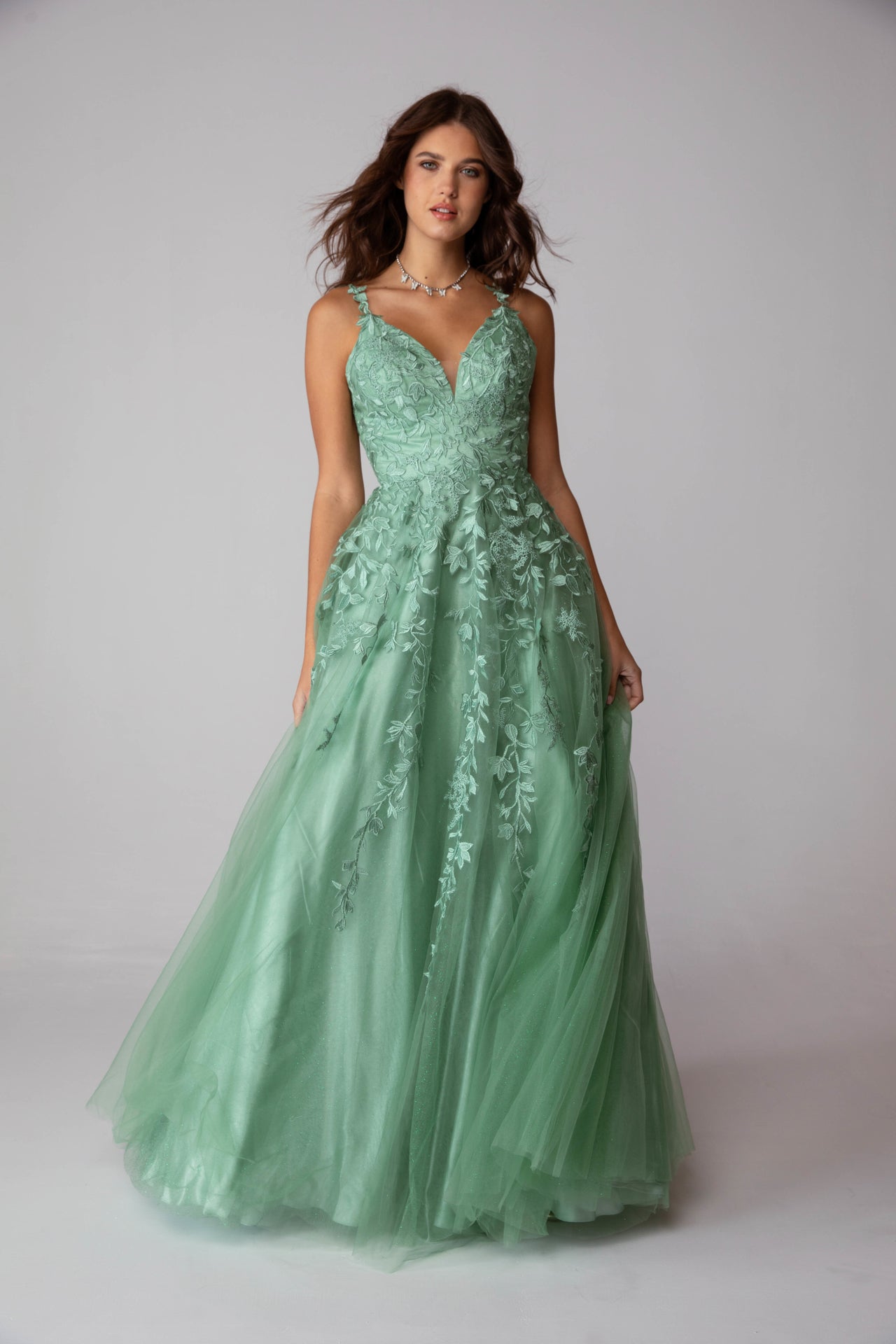 Prom Dresses Formal Glitter A Line Long Prom Dress Eureka Fashion 9858 Sage