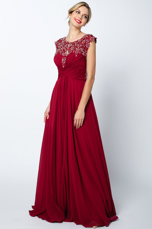Formal Dresses Long A Line Formal Evening Dress Wine