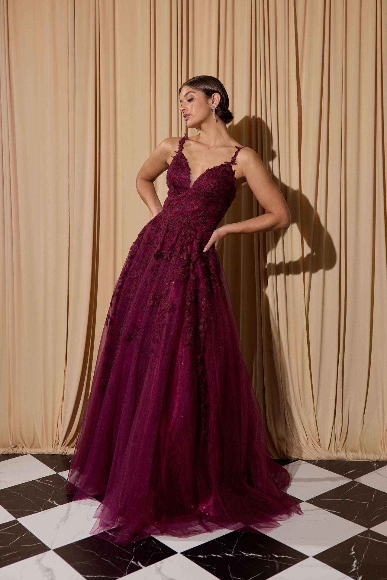Prom Dresses Formal Glitter A Line Long Prom Dress Eureka Fashion 9858 Berry