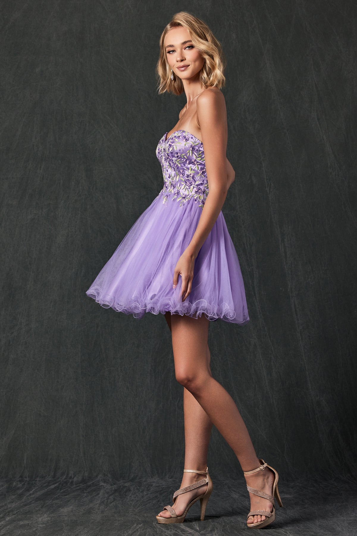 Homecoming Dresses Short A Line Homecoming Beaded Cocktail Dress Lilac