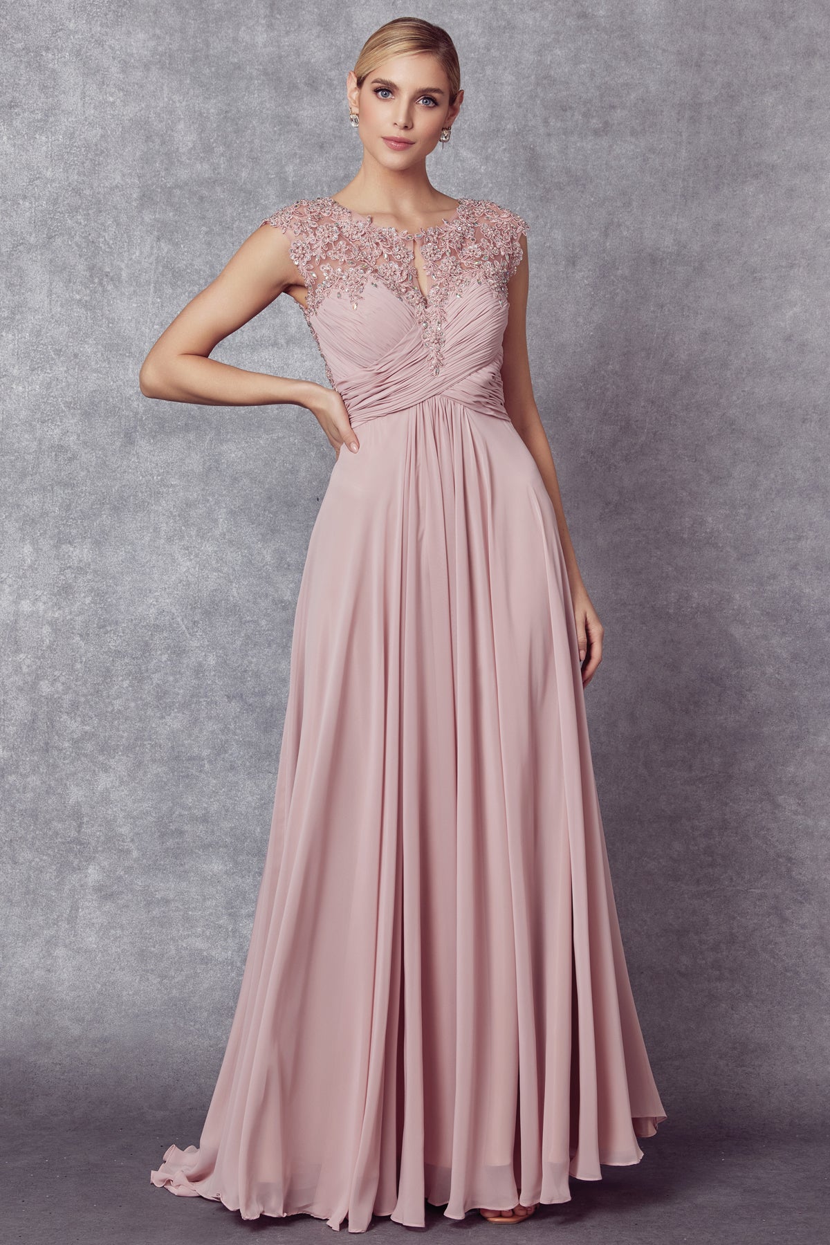 Formal Dresses Long A Line Formal Evening Dress Dusty Rose