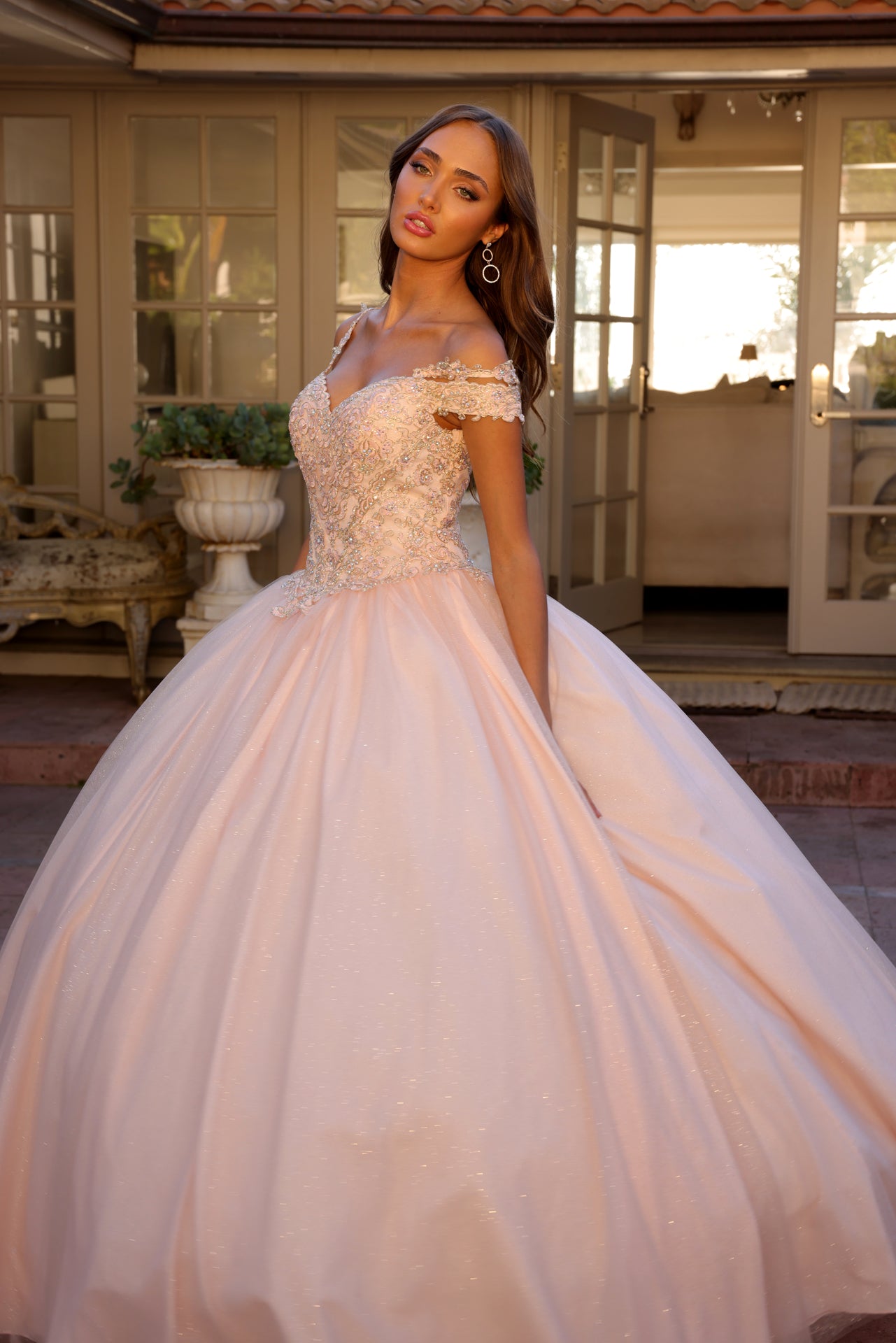 Quinceniera Dresses Long Ball Gown A Line Quinceniera Dress Juliet JT1430 Blush