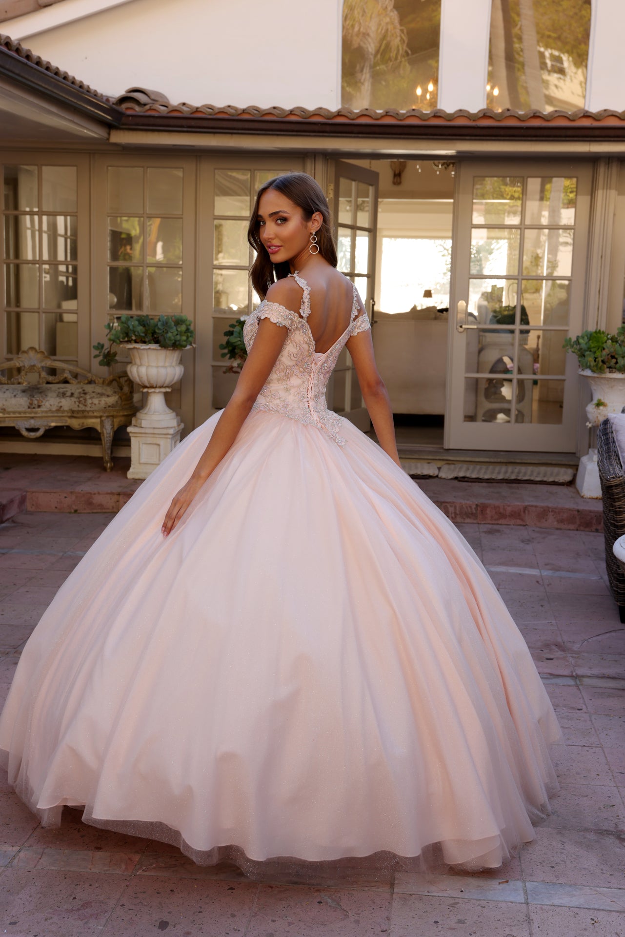Quinceniera Dresses Long Ball Gown A Line Quinceniera Dress Juliet JT1430 Blush