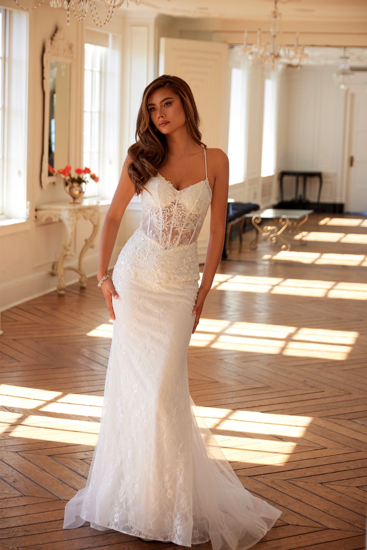 Plus Size Dresses Mermaid Long Wedding Dress Off White