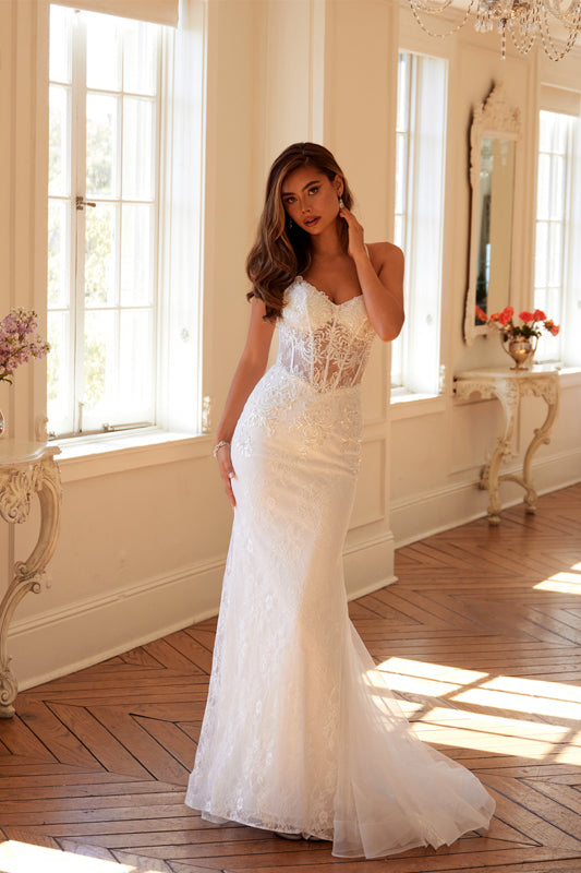 Plus Size Dresses Mermaid Long Wedding Dress Off White