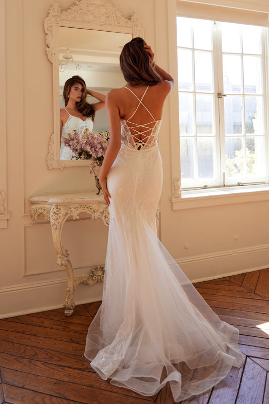 Plus Size Dresses Mermaid Long Wedding Dress Off White