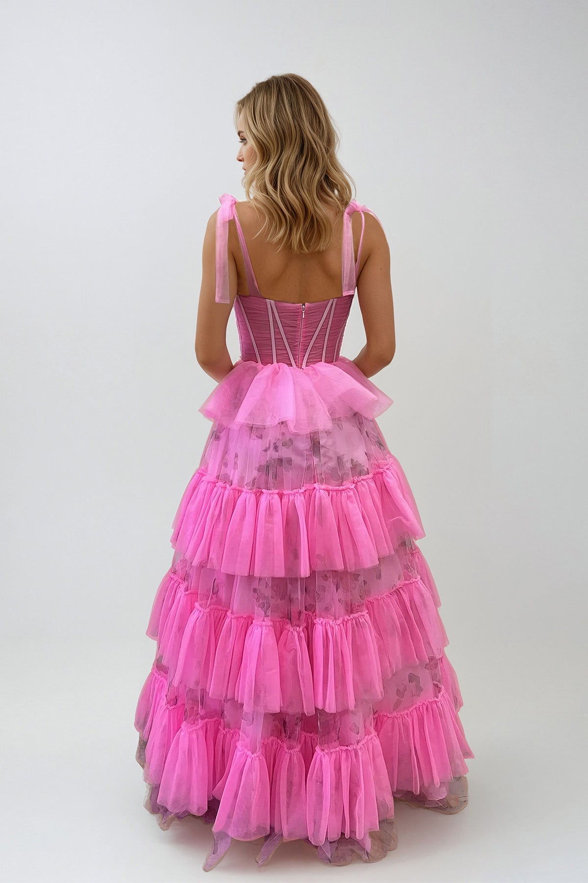 Prom Dresses Long Formal Layered Prom Dress Fuchsia