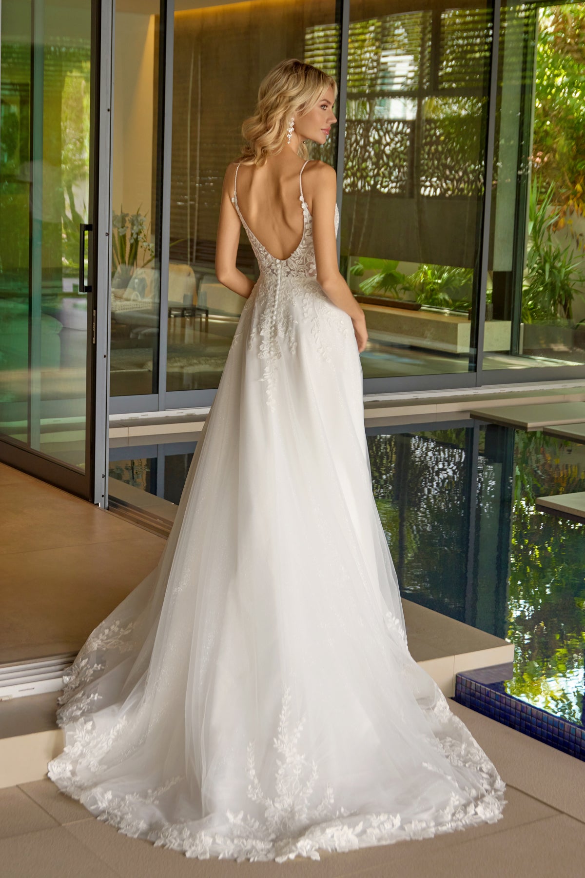Wedding Dresses Long A Line Lace Bridal Wedding Dress Juliet JT2633LW Off White