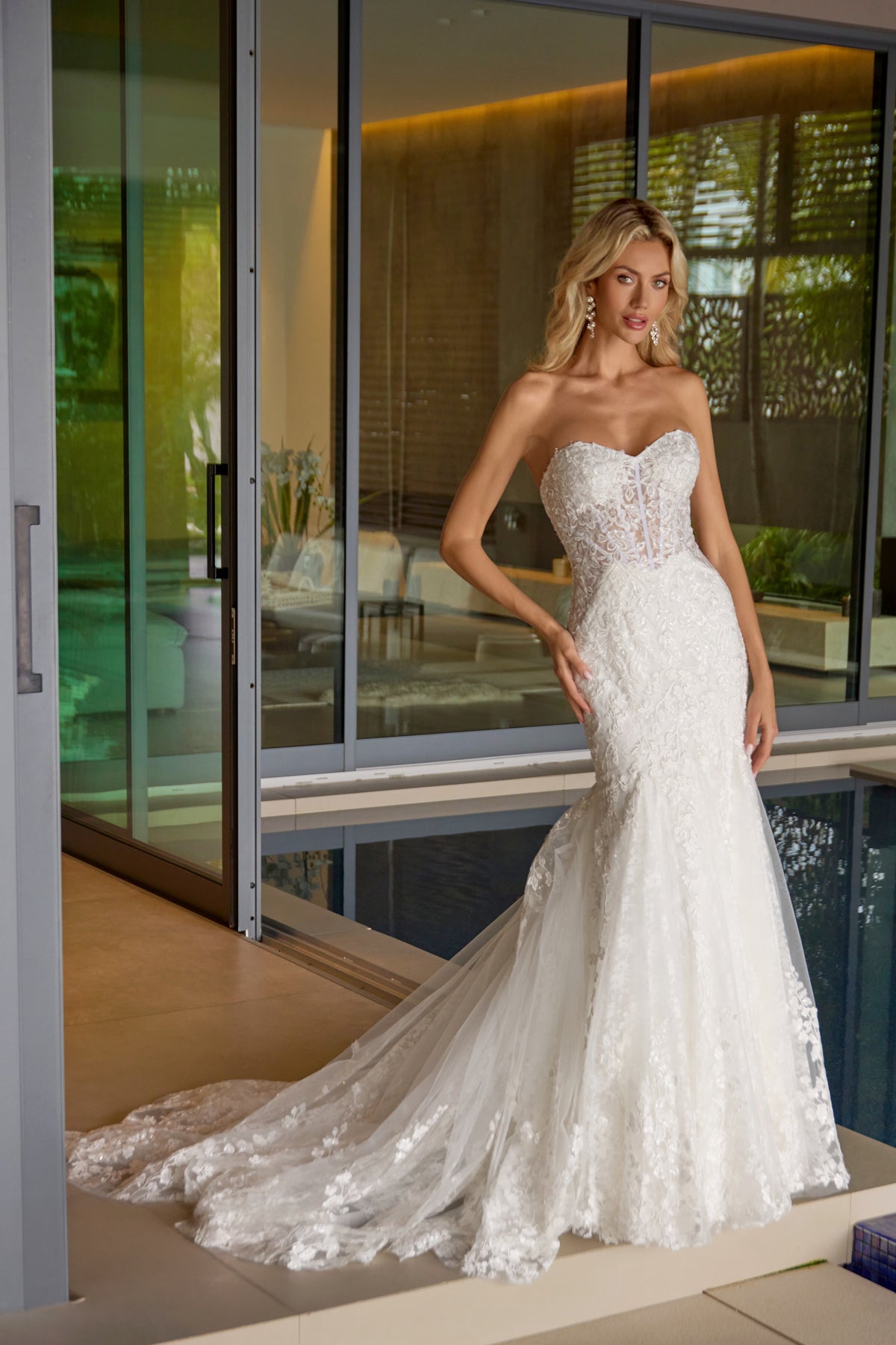Wedding Dresses Long Lace Mermaid Wedding Dress Juliet JT2666SW Off White