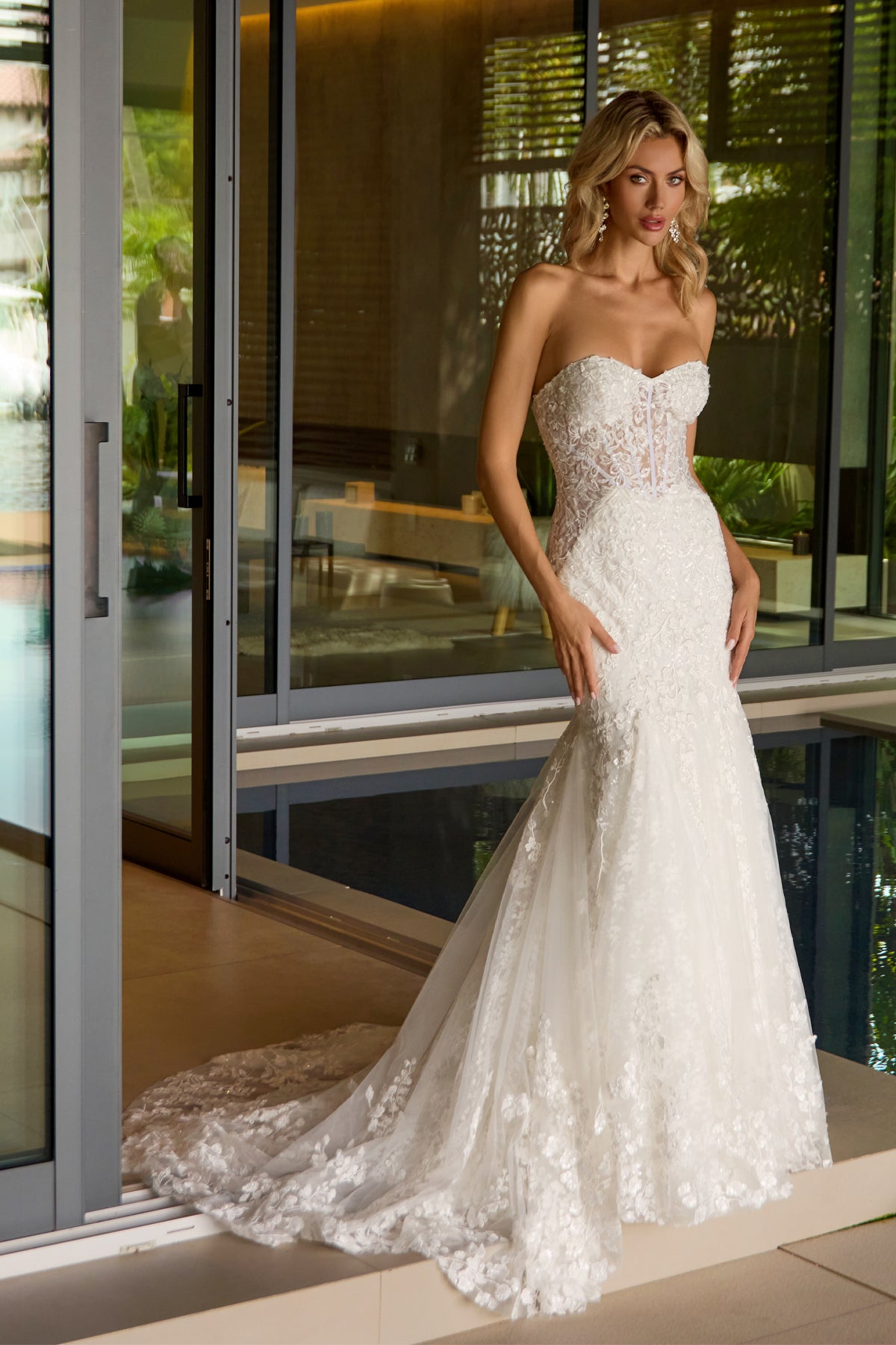 Wedding Dresses Long Lace Mermaid Wedding Dress Juliet JT2666SW Off White