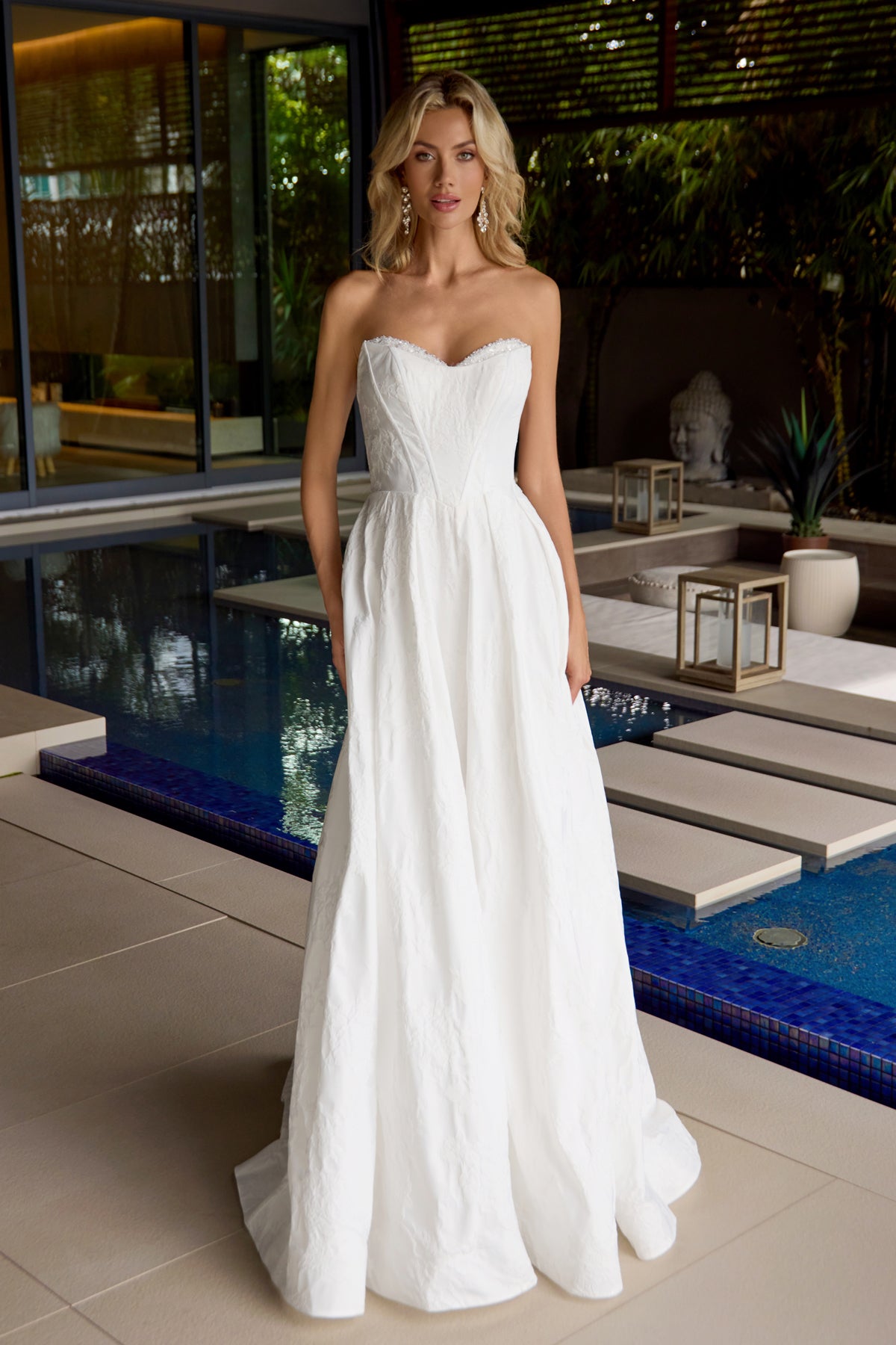 Wedding Dresses Corset Long A Line Wedding Dress Juliet JT2692AW Off White