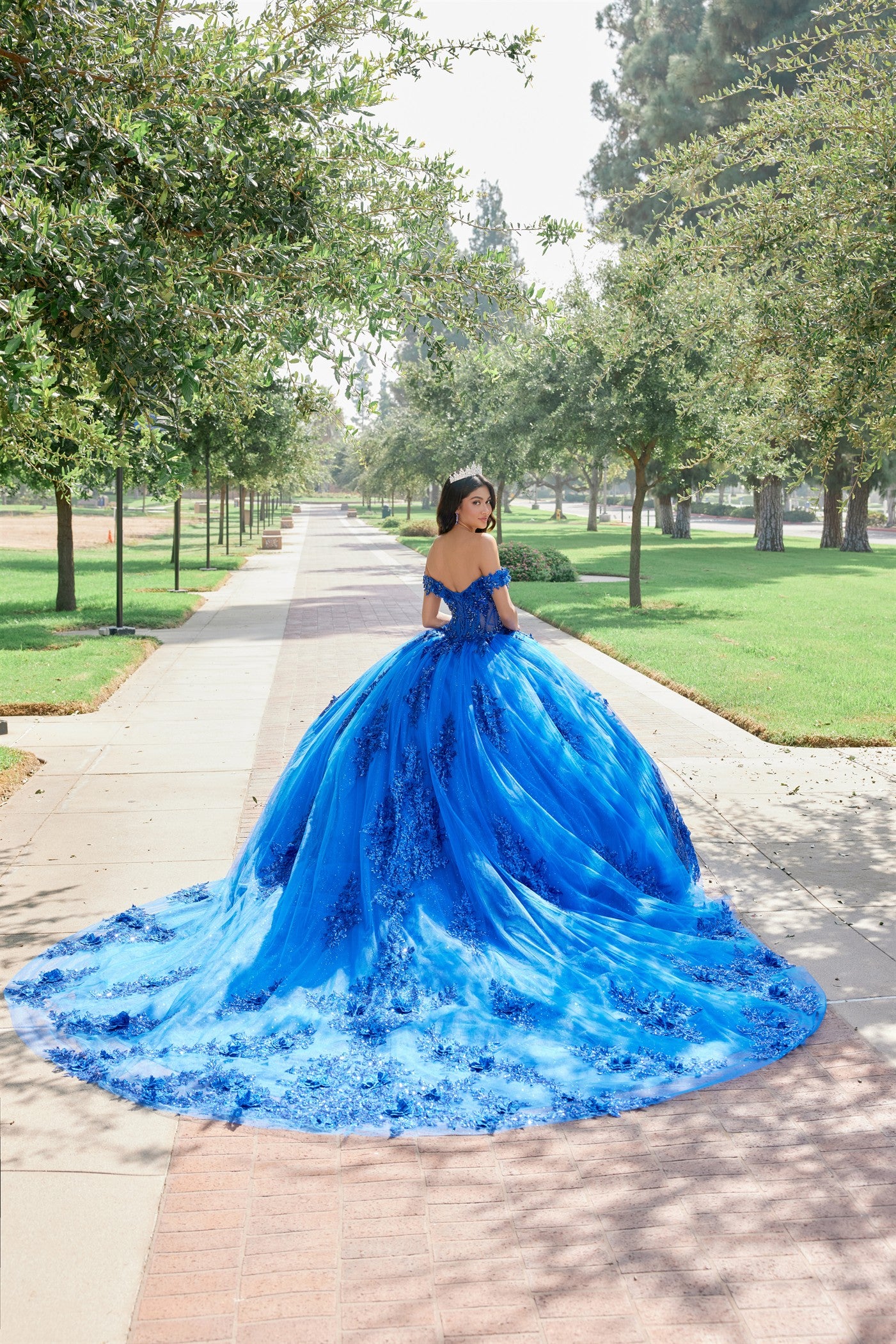 Quinceniera Dresses Long Lace Glitter Quinceniera Dress Juliet JT1505J Royal Blue