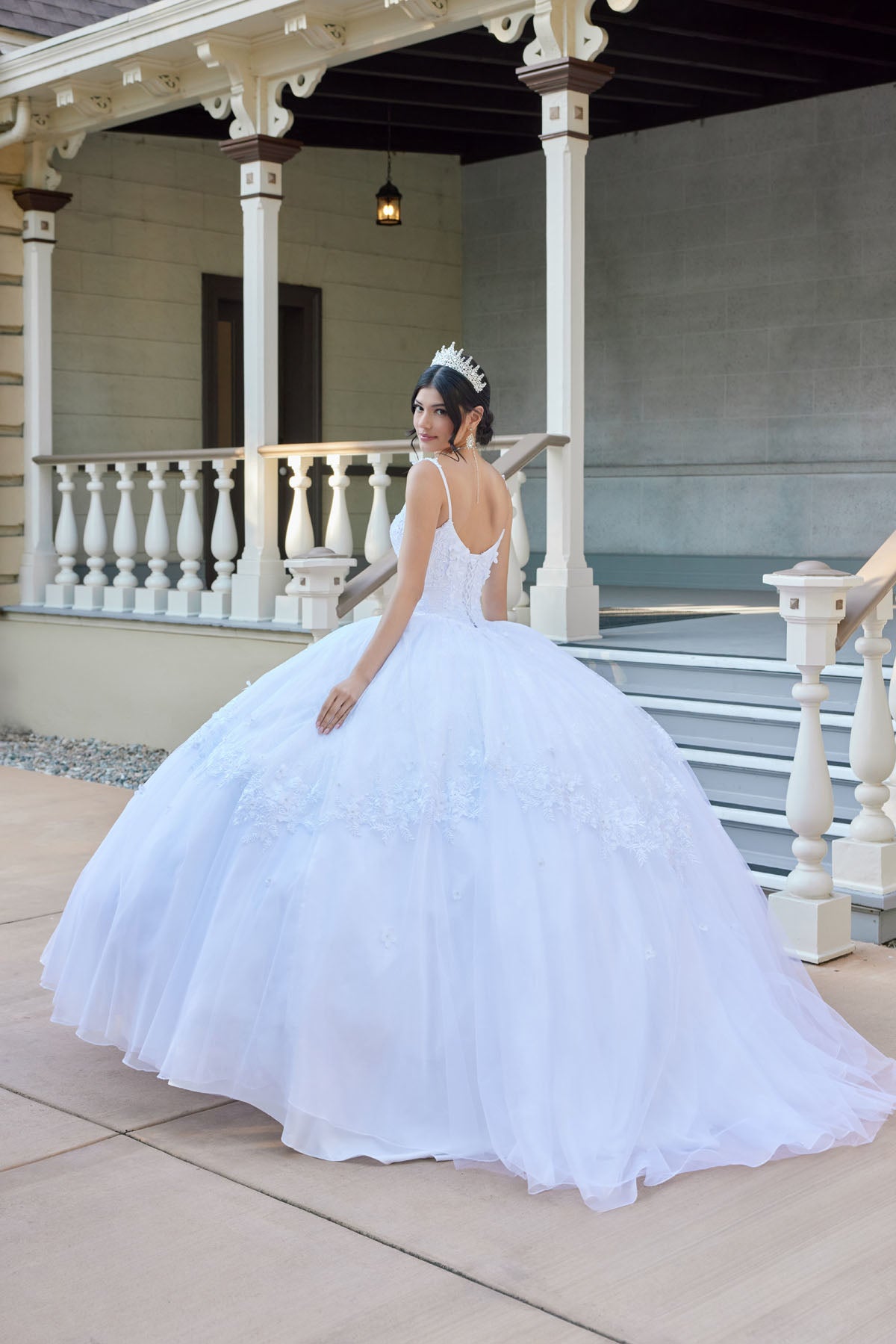 Wedding Dresses Long Corset 3D Floral Lace Wedding Dress Juliet JT1496HW White