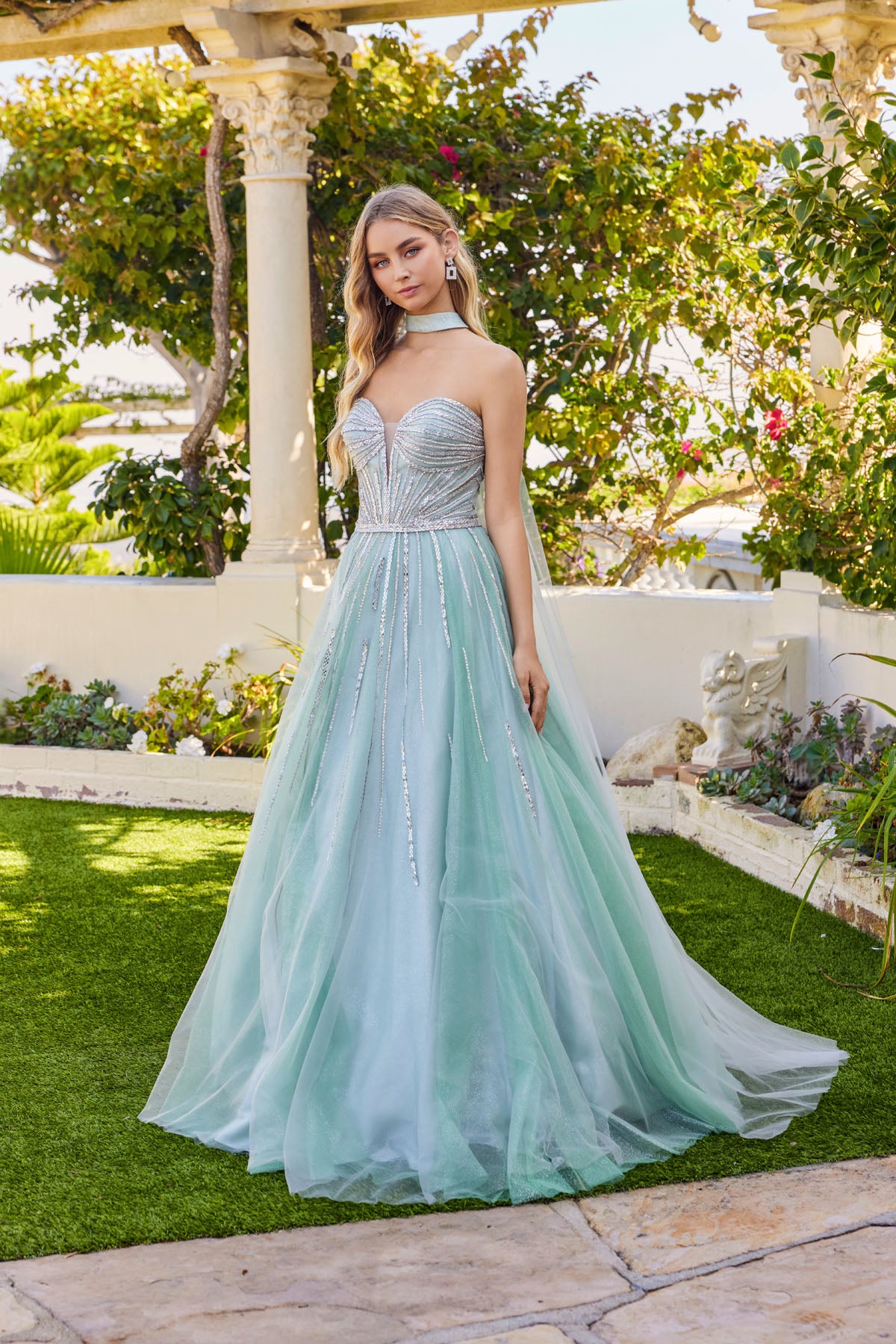 Prom Dresses Sequin Beaded Long Formal Ball Gown Corset Prom Dress Sage Green