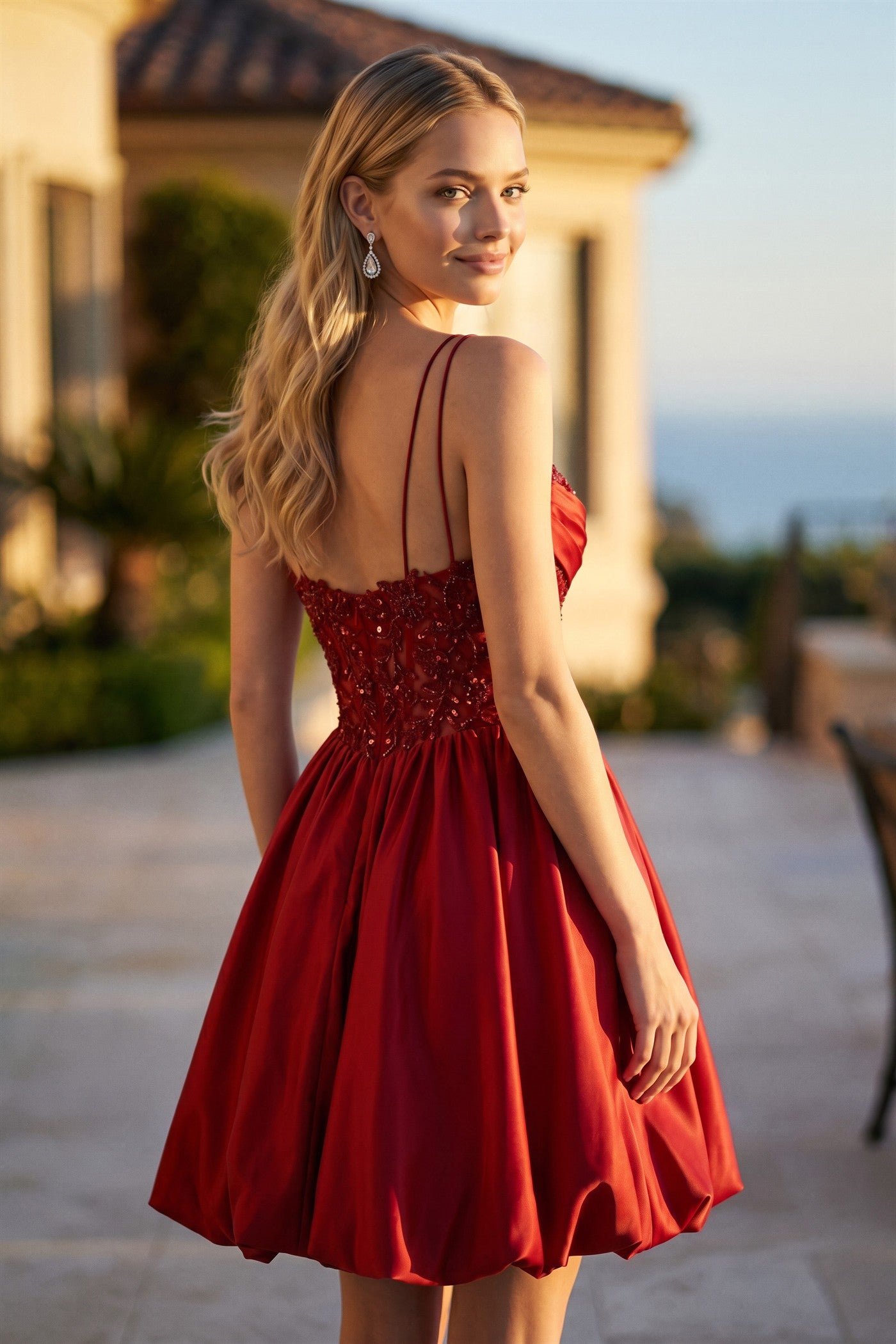 Sweetheart Mini/Short Satin Cocktail Fit & Flare Juliet JT7186A
