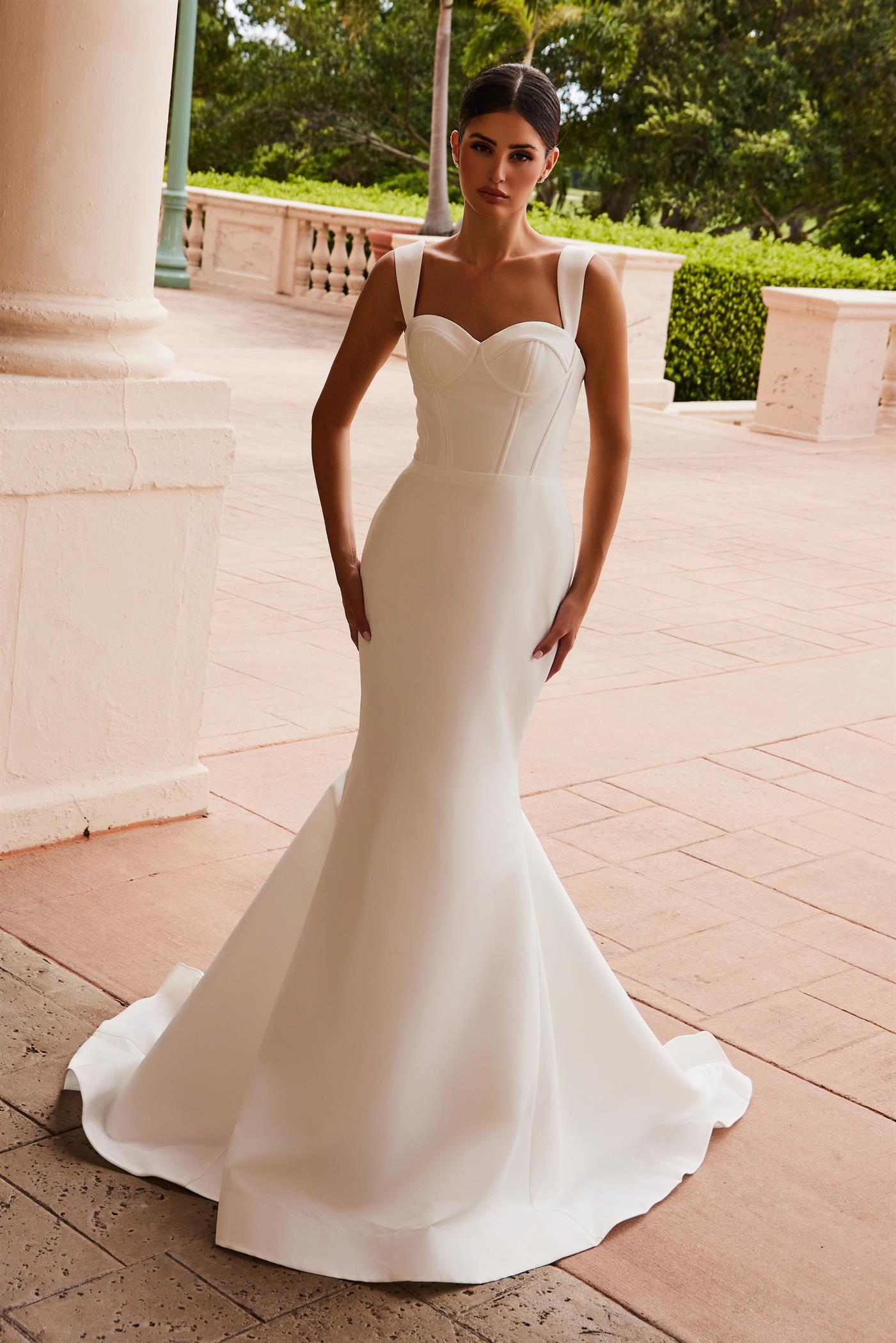 White Nox Anabel JW1034 Long Fitted Wedding Dress Wedding Dresses