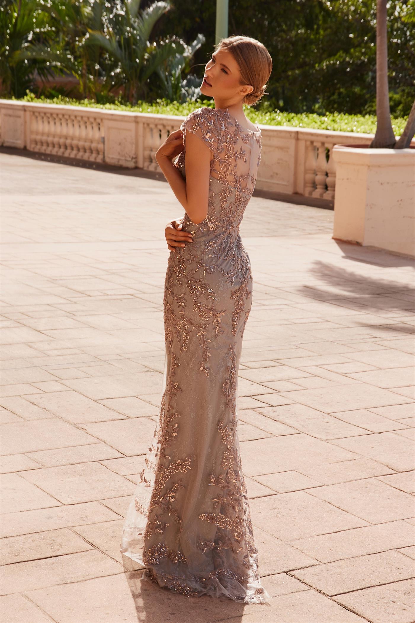 Mother of the Bride Dresses Long Mother of the Bride Sequin Formal Dress Taupe