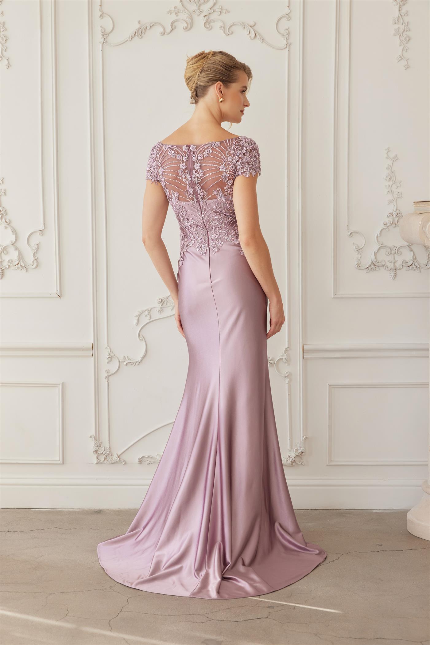Plus Size Dresses Long Formal Beaded Mother of the Bride Dress Dusty Pink