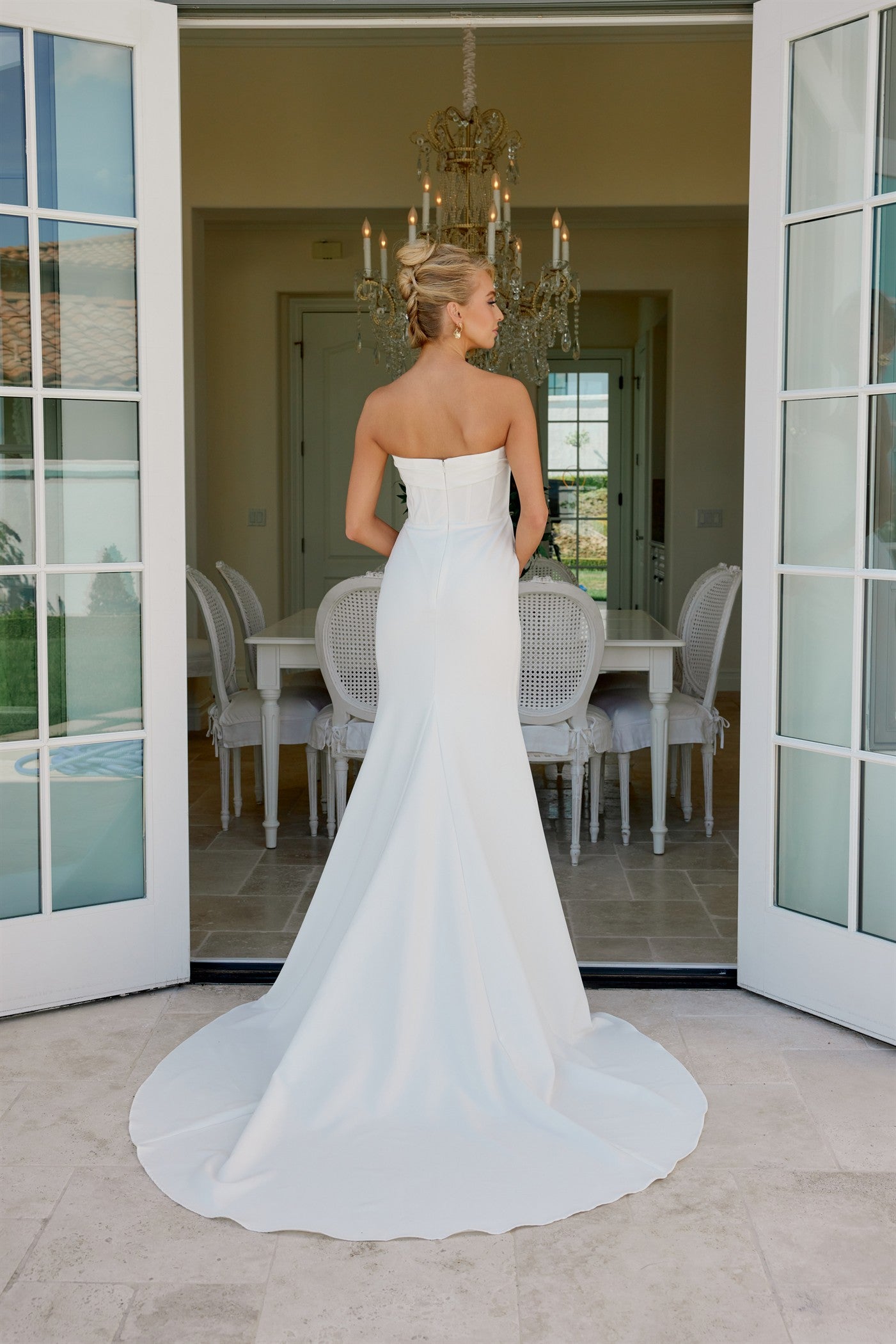 Wedding Dresses Long Pleated Wedding Dress Nox Anabel JE1084 White