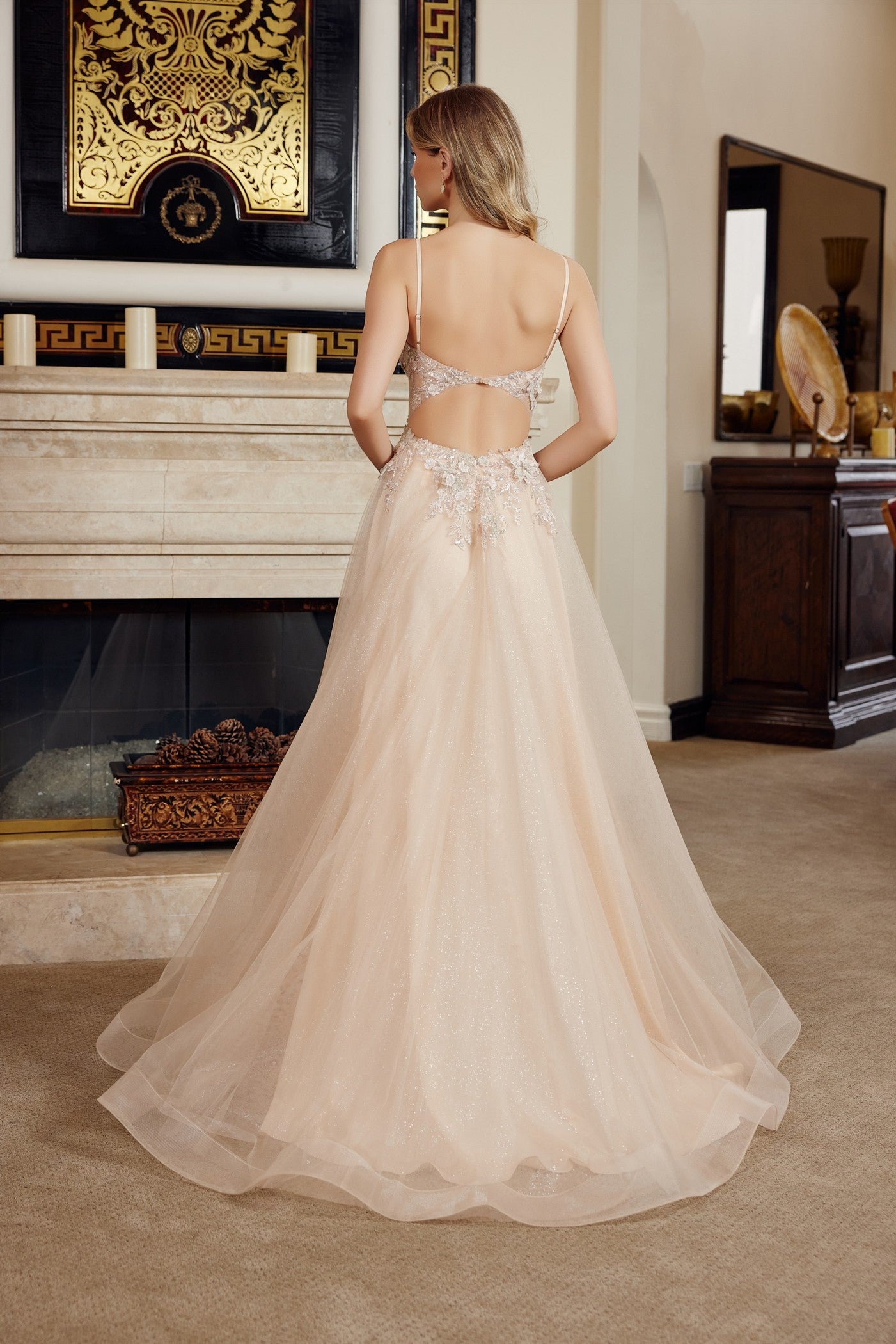 Prom Dresses Long Formal A Line Evening Prom Dress Champagne