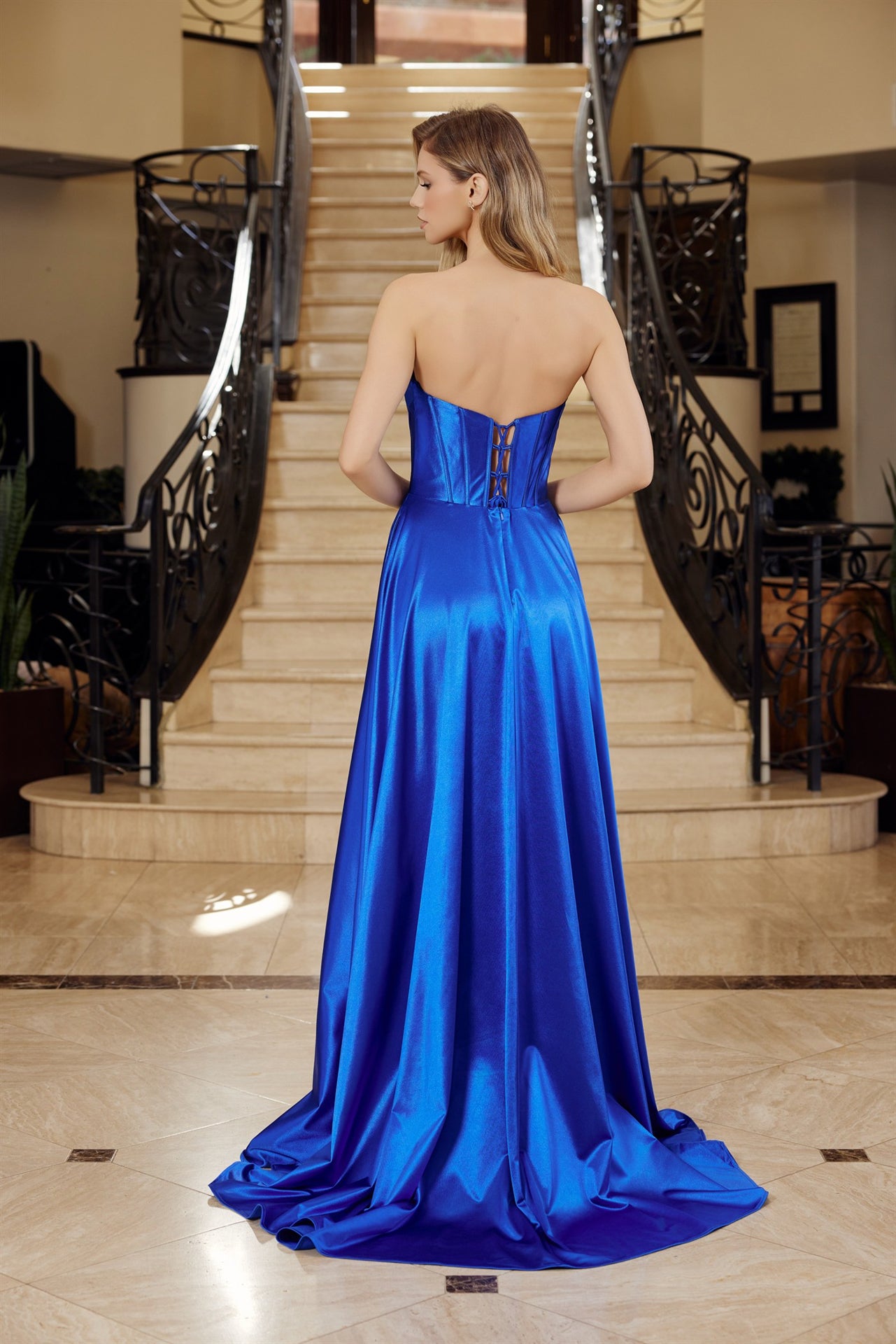 Prom Dresses Long Formal Corset Evening Prom Dress Royal Blue