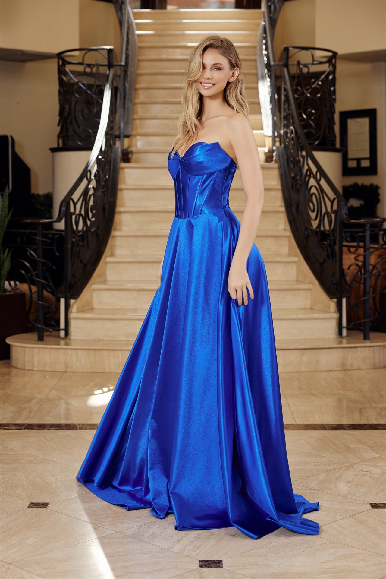 Prom Dresses Long Formal Corset Evening Prom Dress Royal Blue