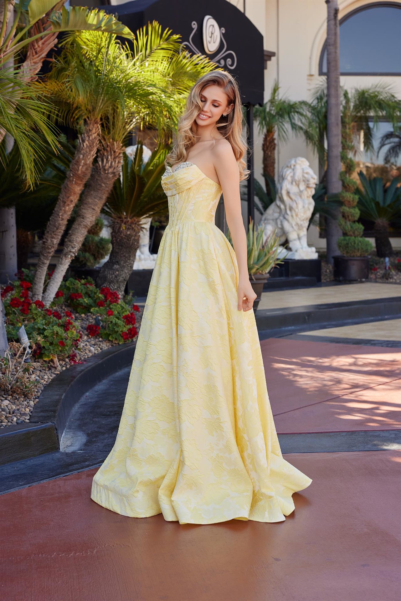 Prom Dresses Long Formal Sequin Corset Prom Dress Yellow