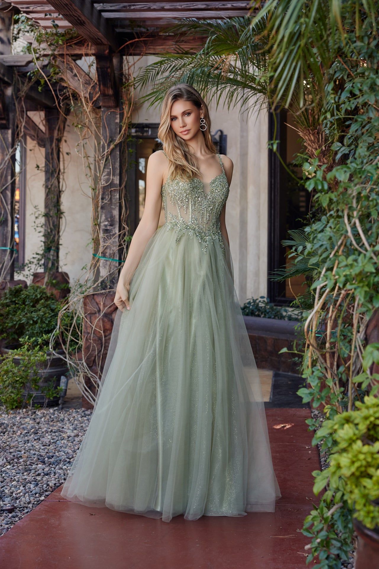 Prom Dresses Long Formal Evening Beaded Prom Dress Greenery