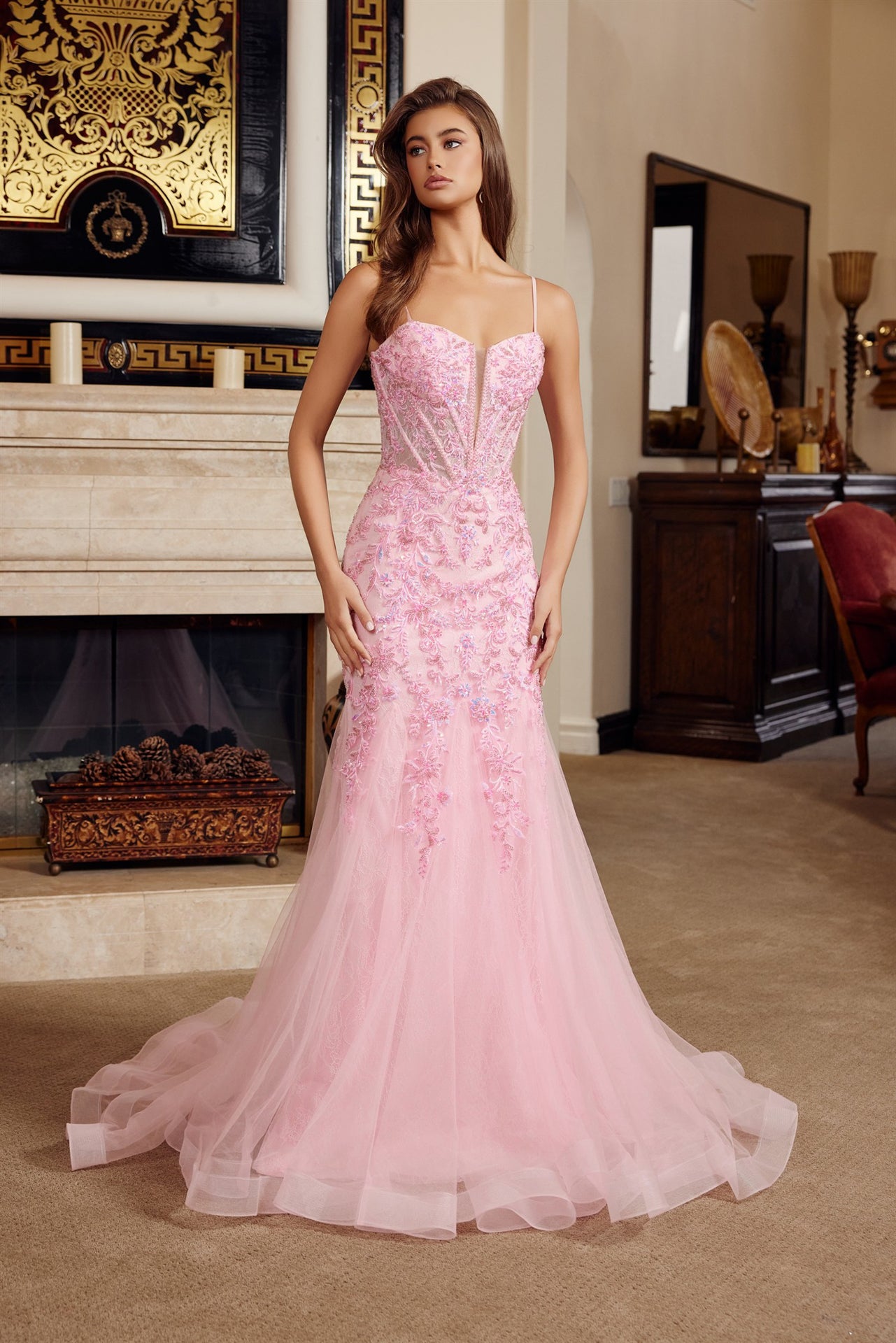Prom Dresses Long Formal Mermaid Corset Prom Dress Nox Anabel H1874 Pink