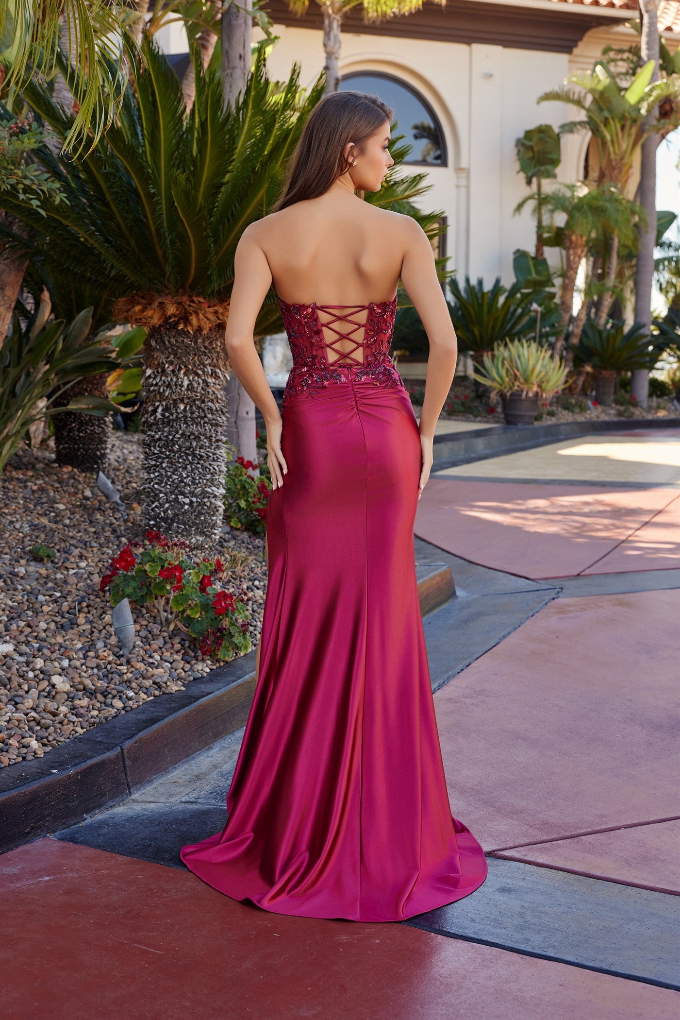 Prom Dresses Long Formal Evening Fitted Sequin Prom Dress Wine