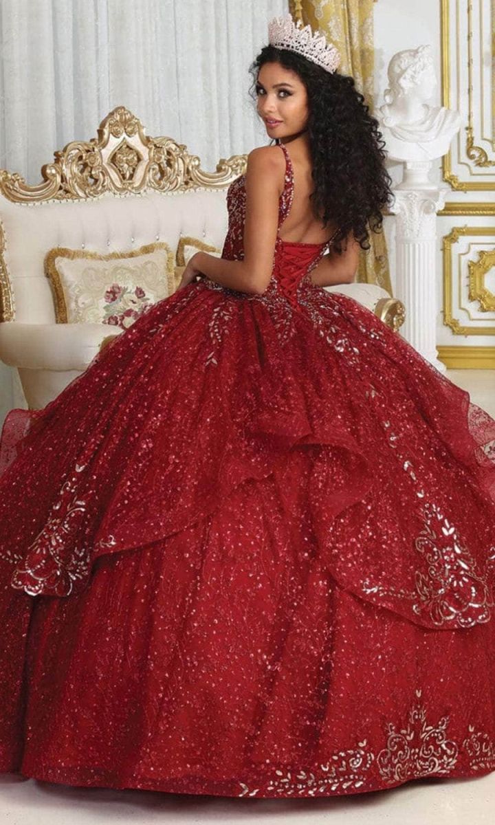 V-Neck Floor-Length Tulle Quinceañera Ball Gown May Queen LK218