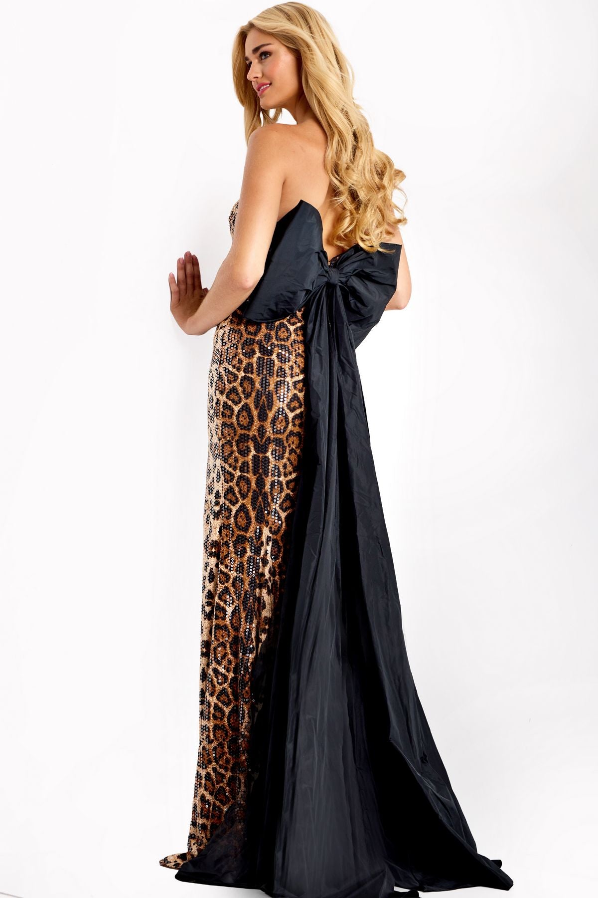 Prom Dresses Sequin Long Formal Print Prom Dress Animal Print
