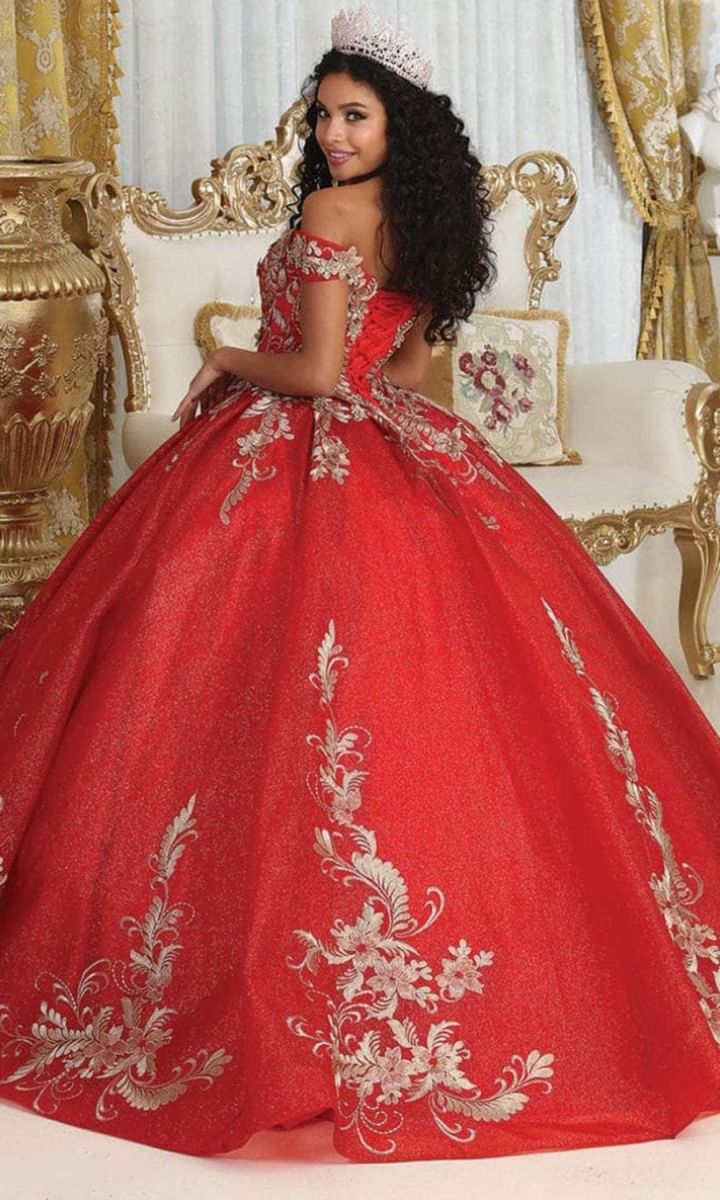 Off-the-Shoulder Floor-Length Tulle Quinceañera Ball Gown May Queen LK219