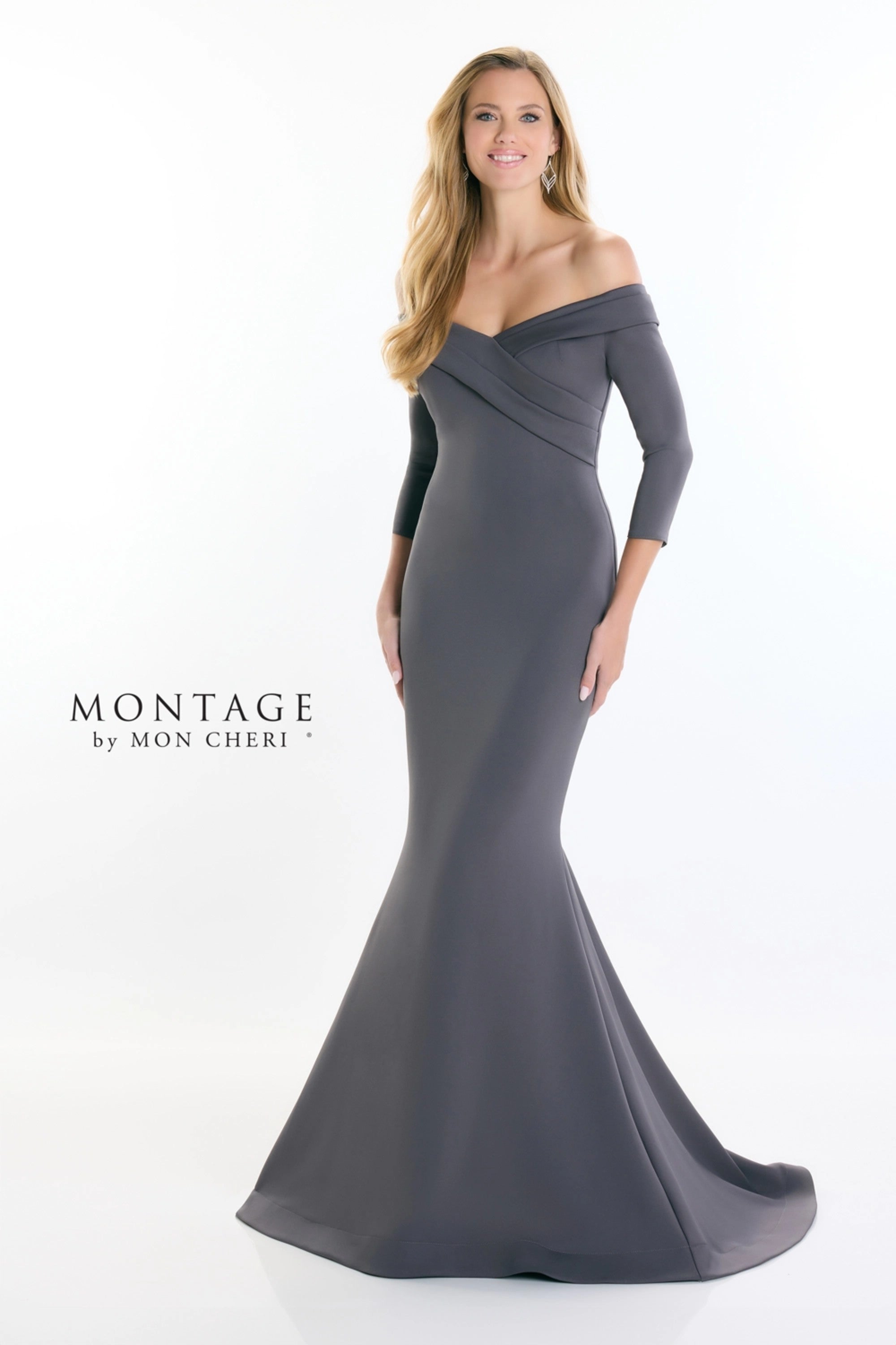 Formal Dresses Long Mermaid Fit Formal Pleated Evening Dress Charcoal