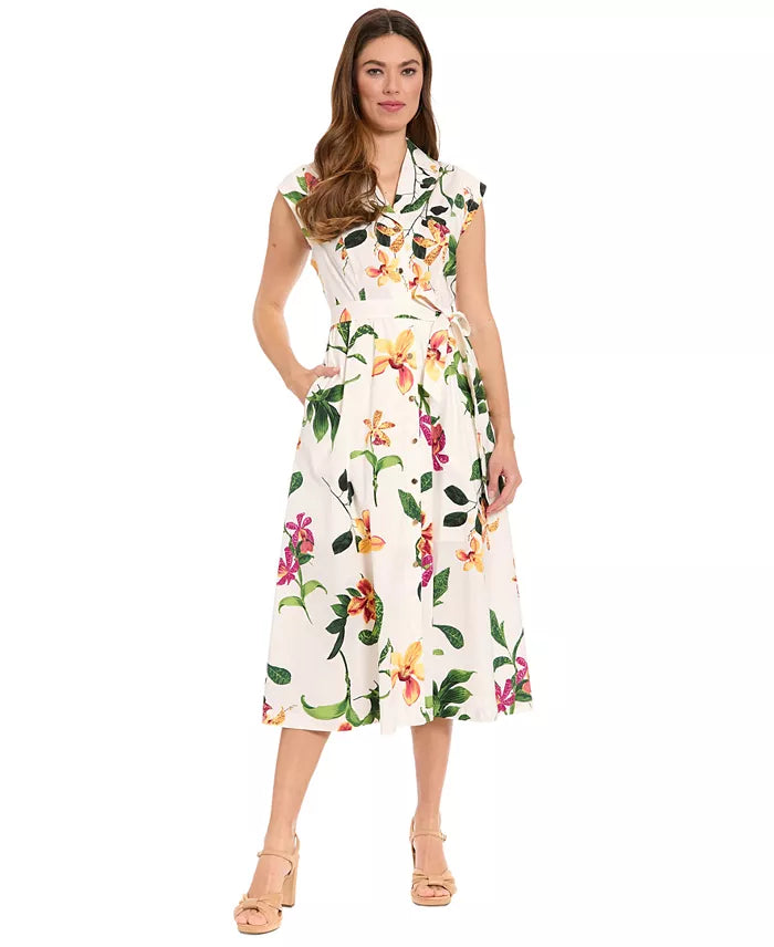 London Times Ruffled Maxi Dress T10304M