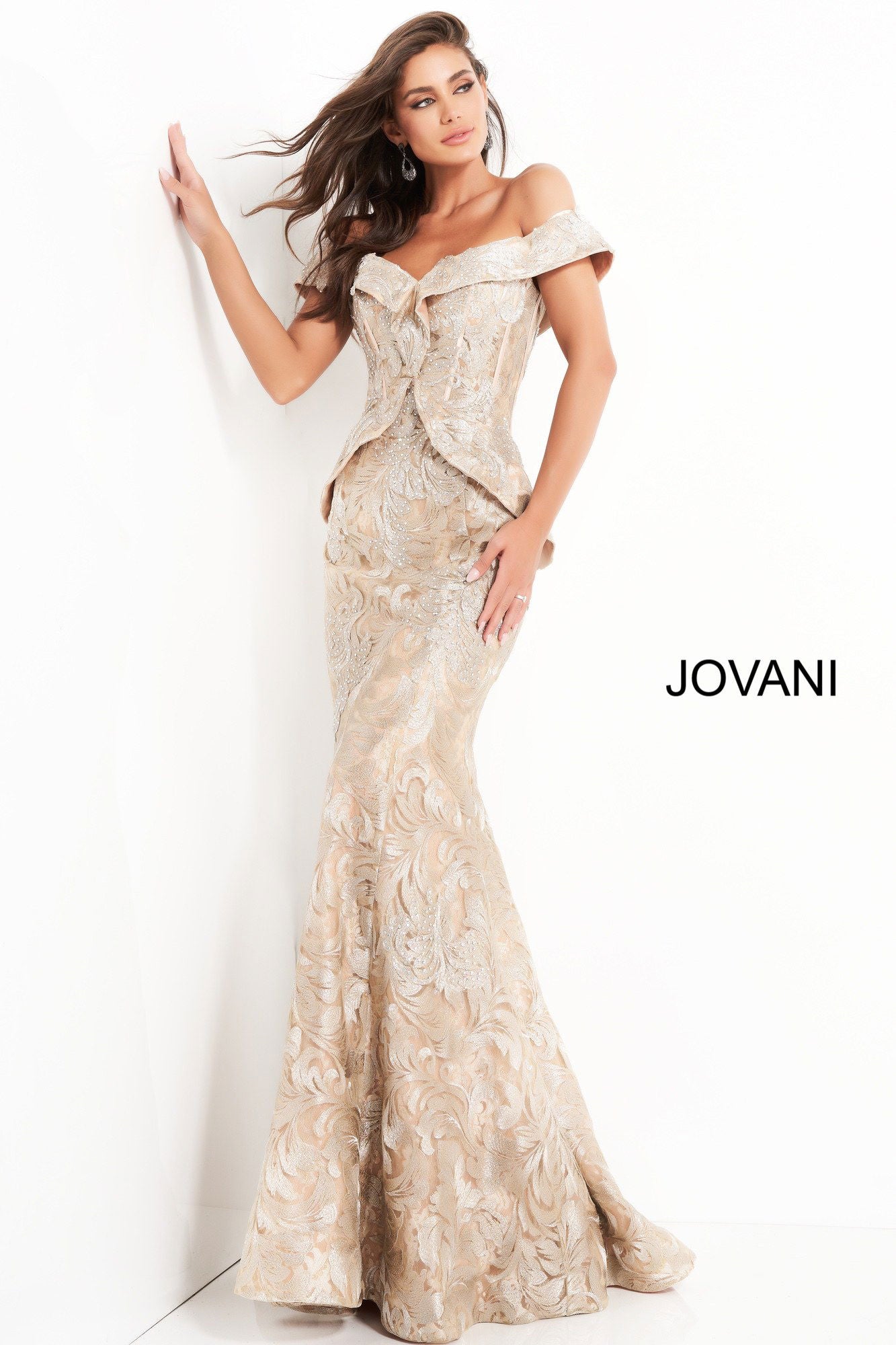 Prom Dresses Mermaid Formal Long Lace Evening Prom Dress Jovani 02762 Gold