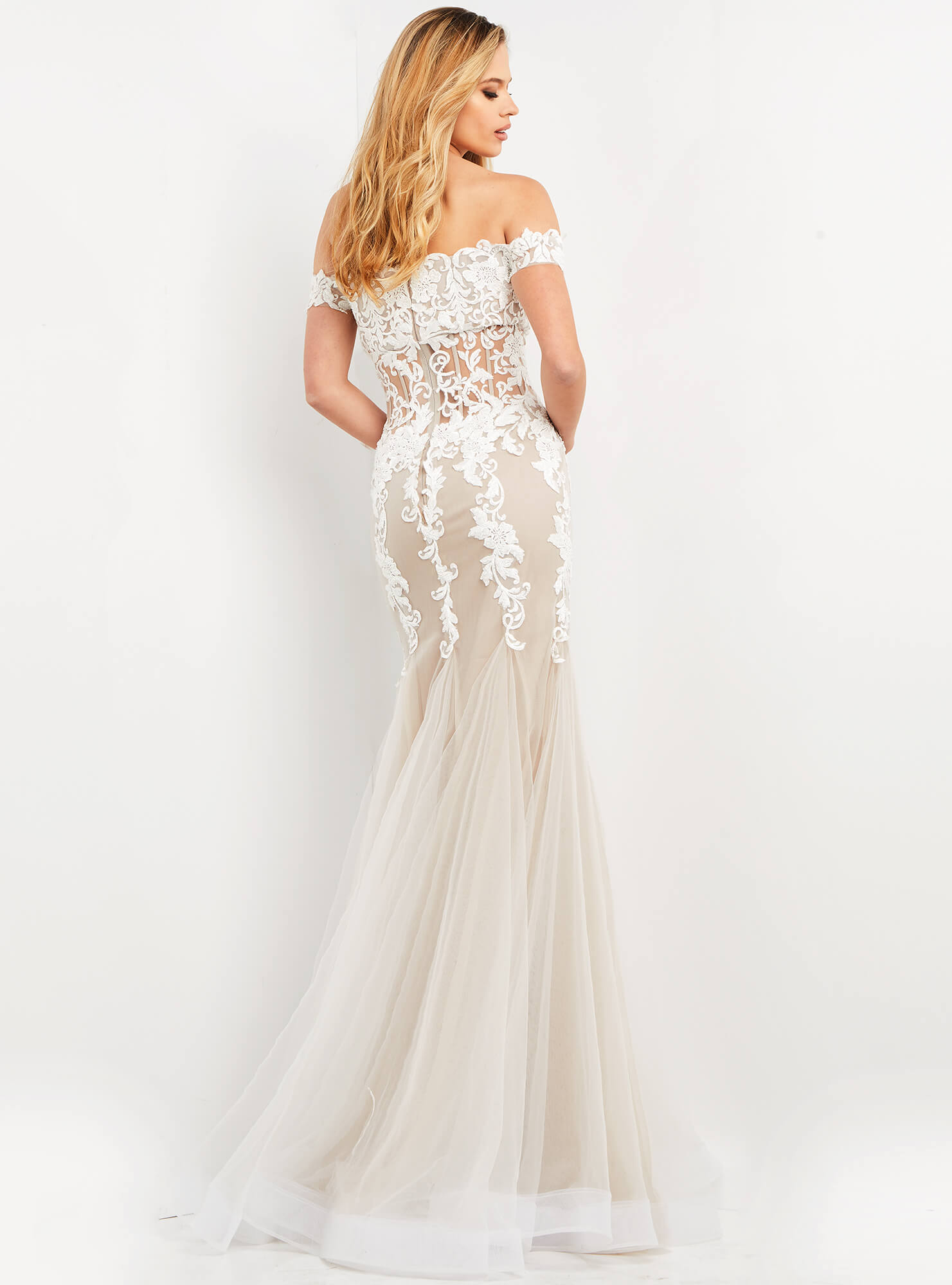 Formal Dresses Long Floral Formal Evening Dress Taupe-Off-White