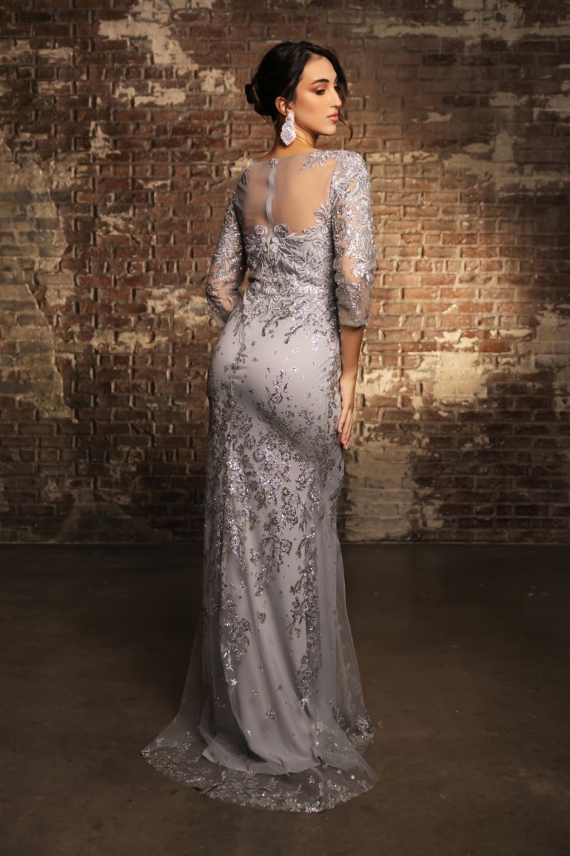 Illusion Floor-Length Tulle Formal Sheath/Column May Queen 2101