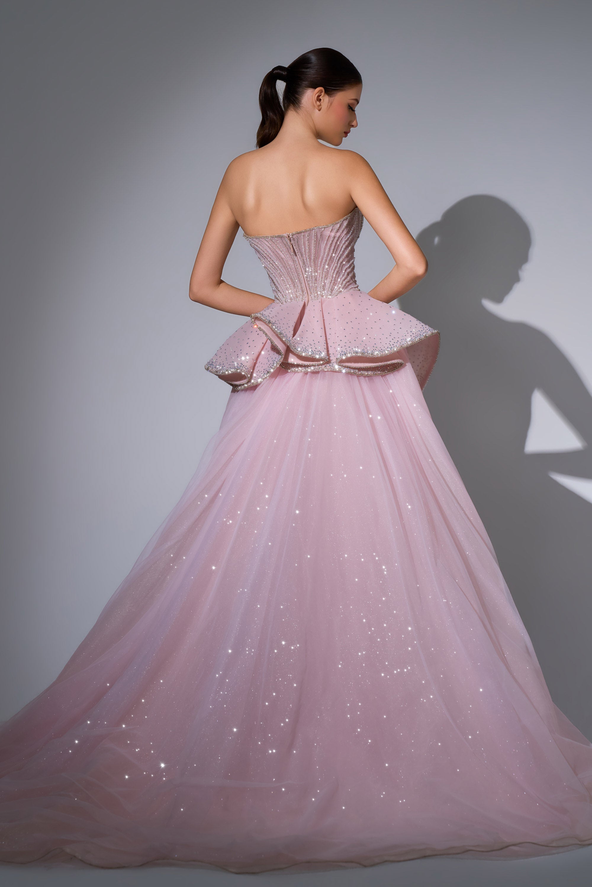 Strapless Curved Neck Floor-Length Tulle Prom Mermaid Luscious Delia LD12089 Pre Order