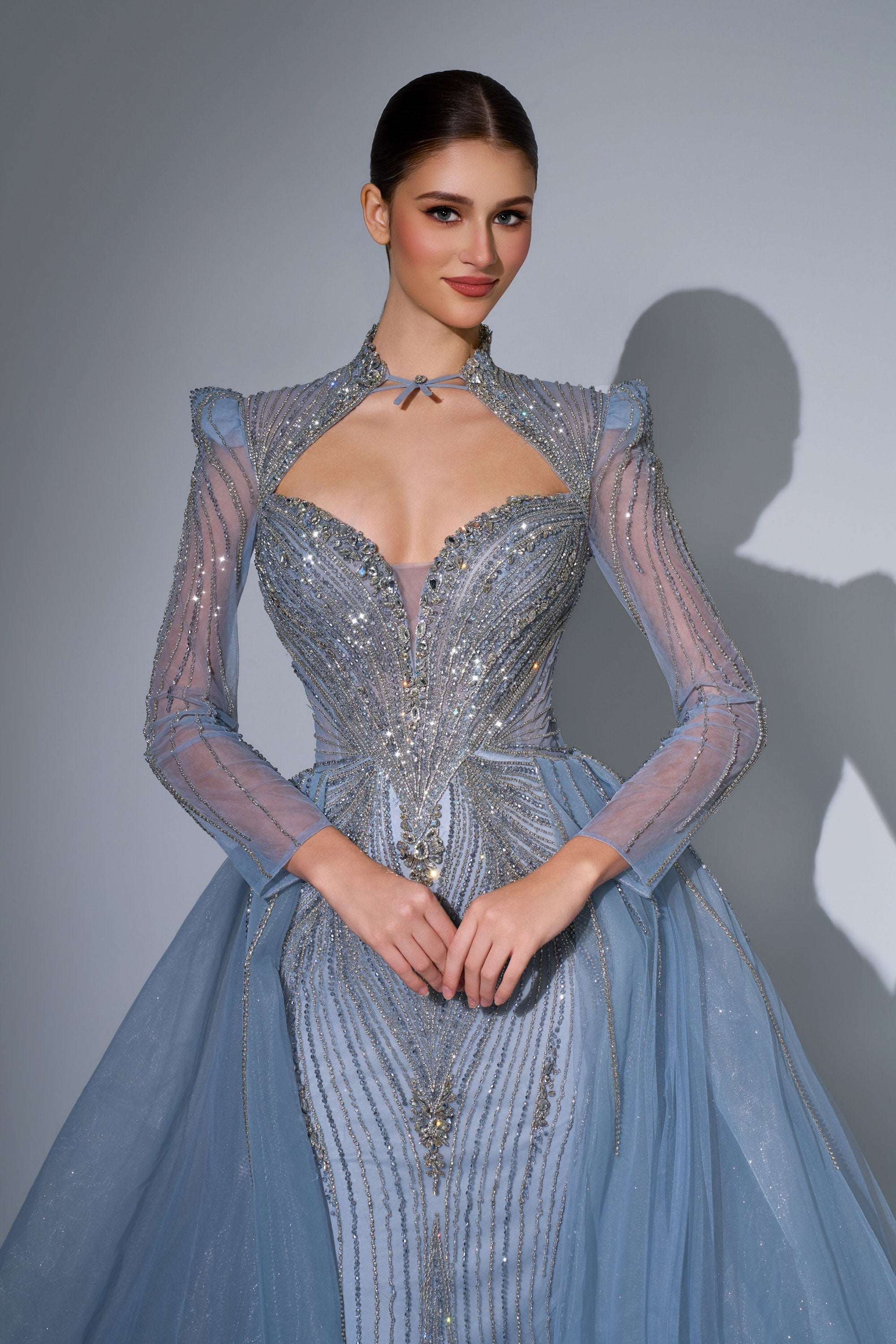 Sweetheart Floor-Length with Train Tulle Formal Mermaid Trumpet Luscious Delia LD11650 Pre Order