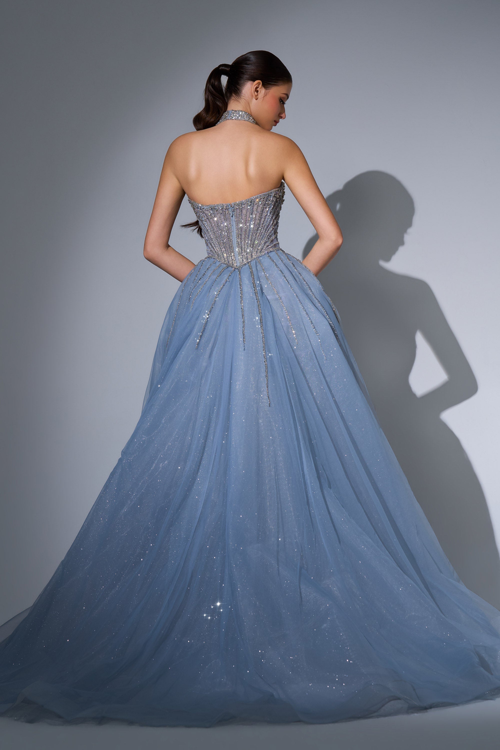 Halter Floor-Length Tulle Prom Ball Gown Luscious Delia LD12027 Pre Order