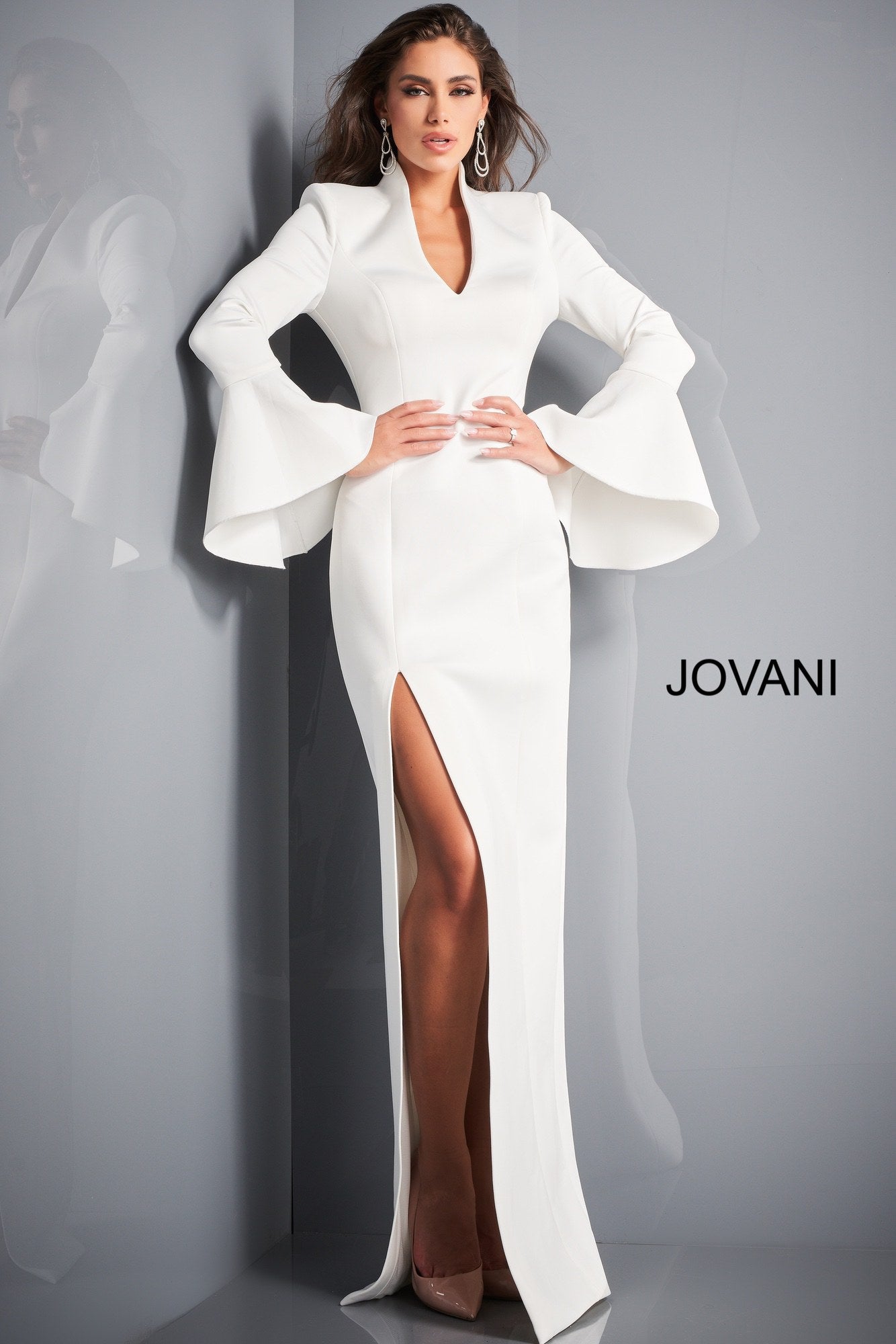 Prom Dresses Long Slit Formal Prom Dress WHITE